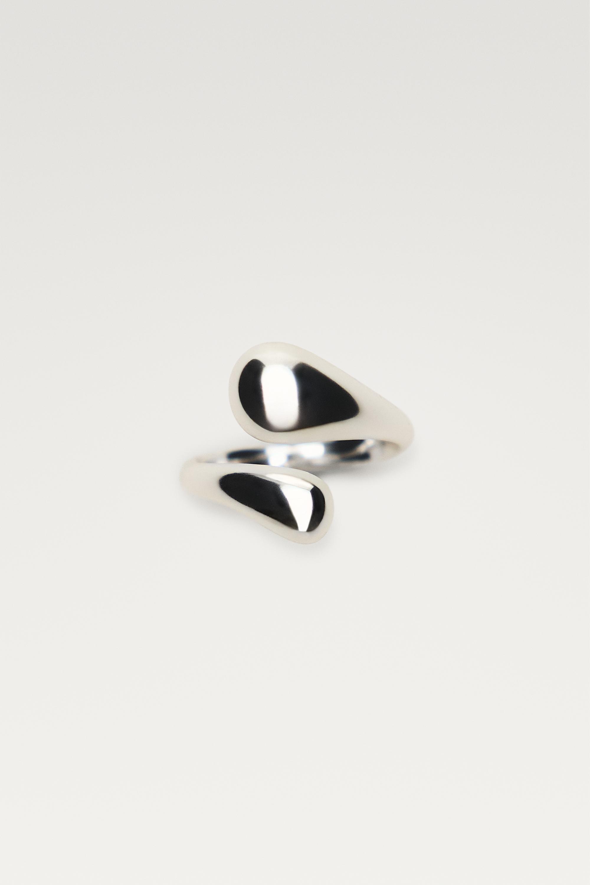 Double teardrop ring — SILVER