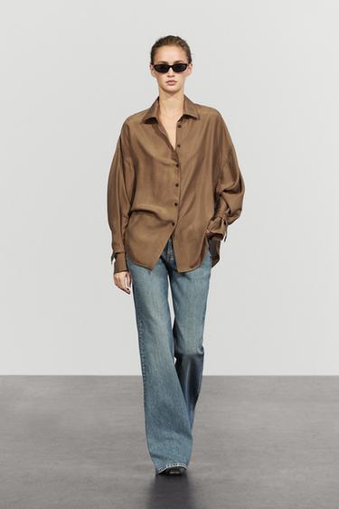 Flowing 100% silk shirt — TOFFEE 1