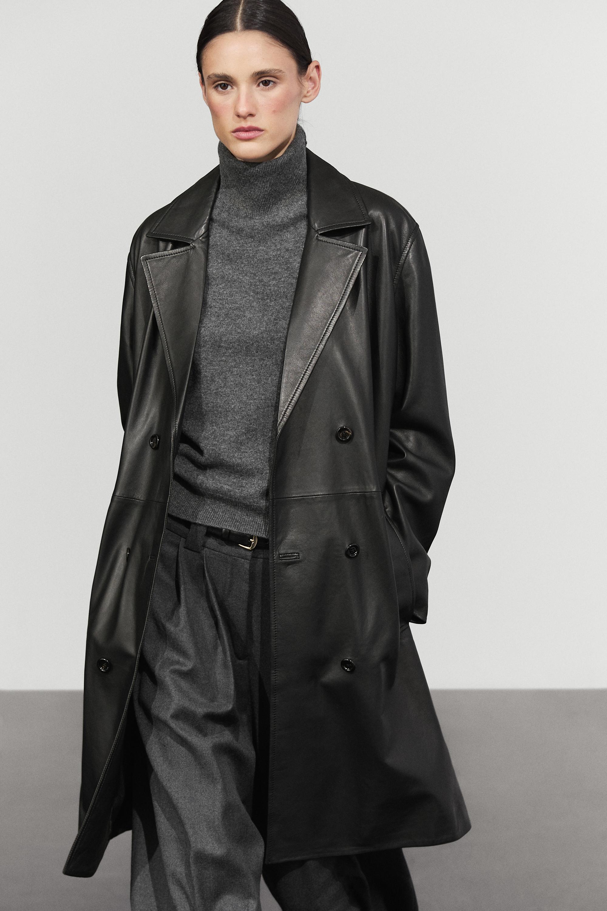 Sheepskin trench coat