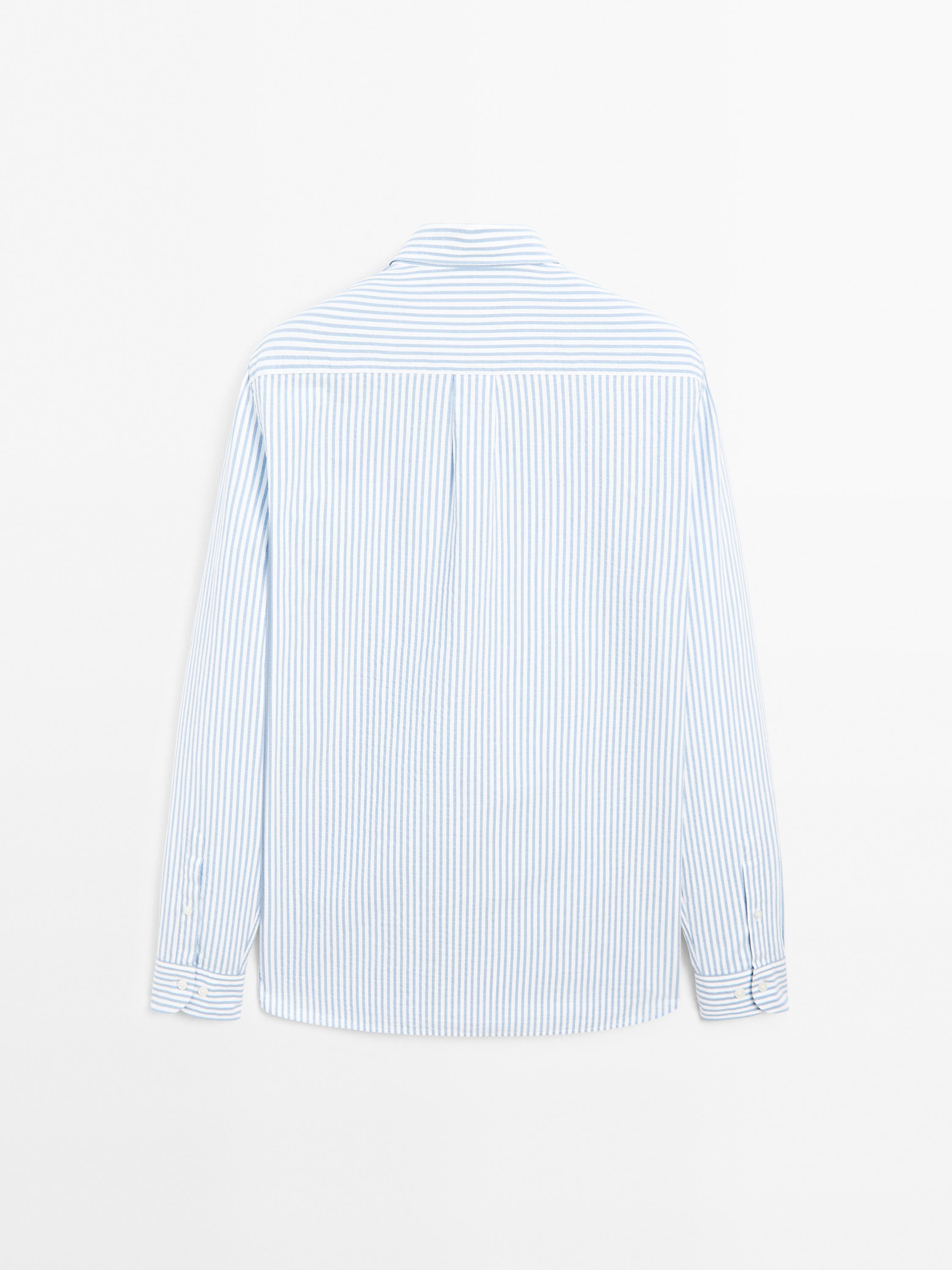 Regular fit striped cotton shirt