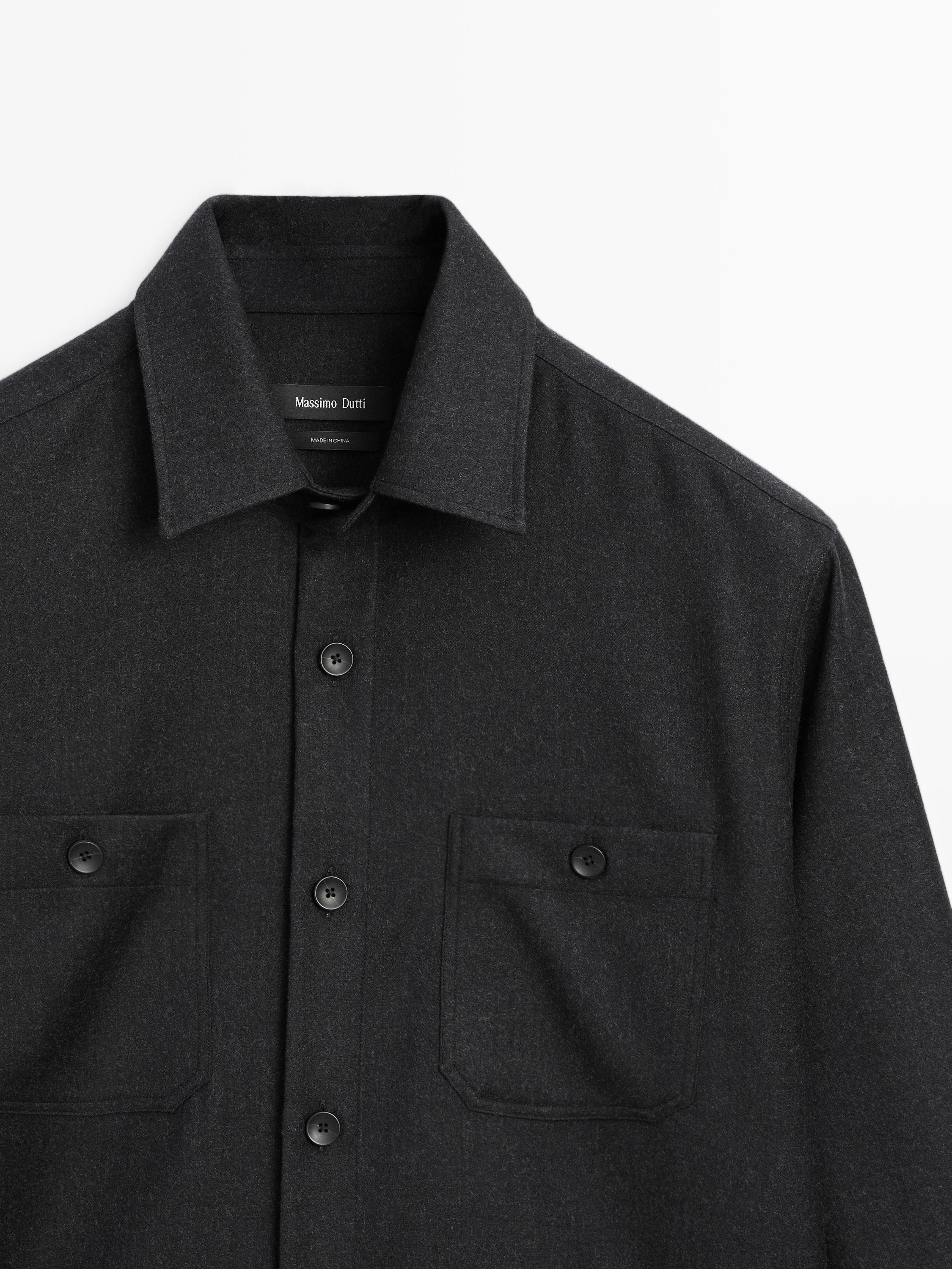 100% wool flannel overshirt