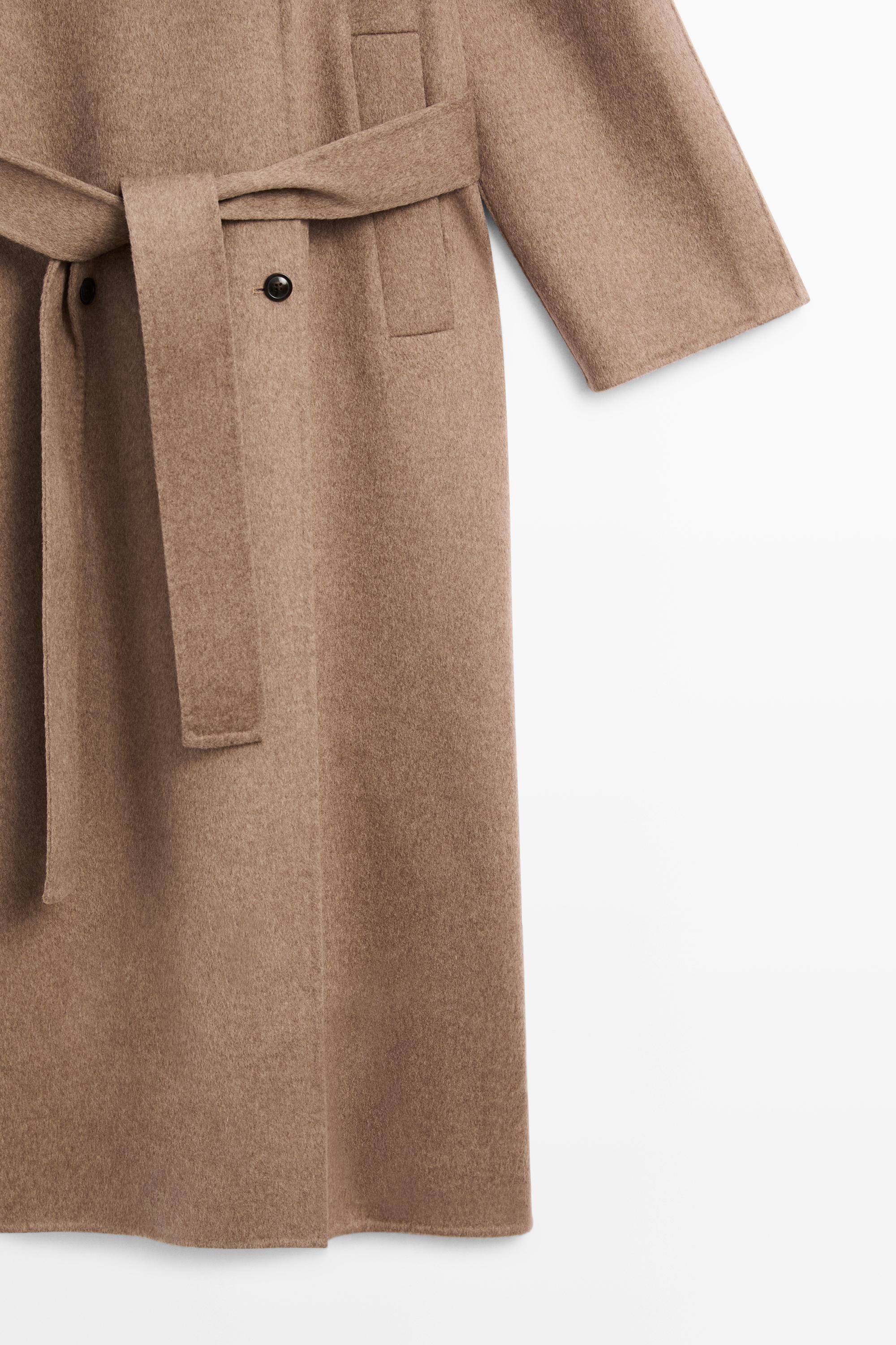 Long wool blend trench coat — TAUPE GREY