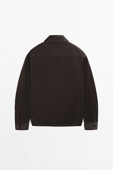 100% cotton overshirt with pocket detail — BROWN 6