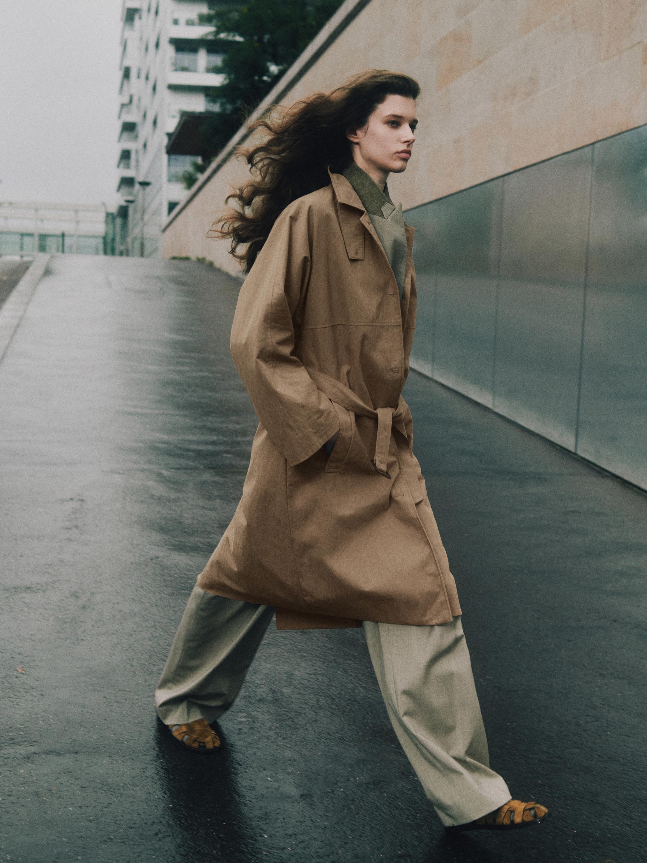 Cotton blend trench coat