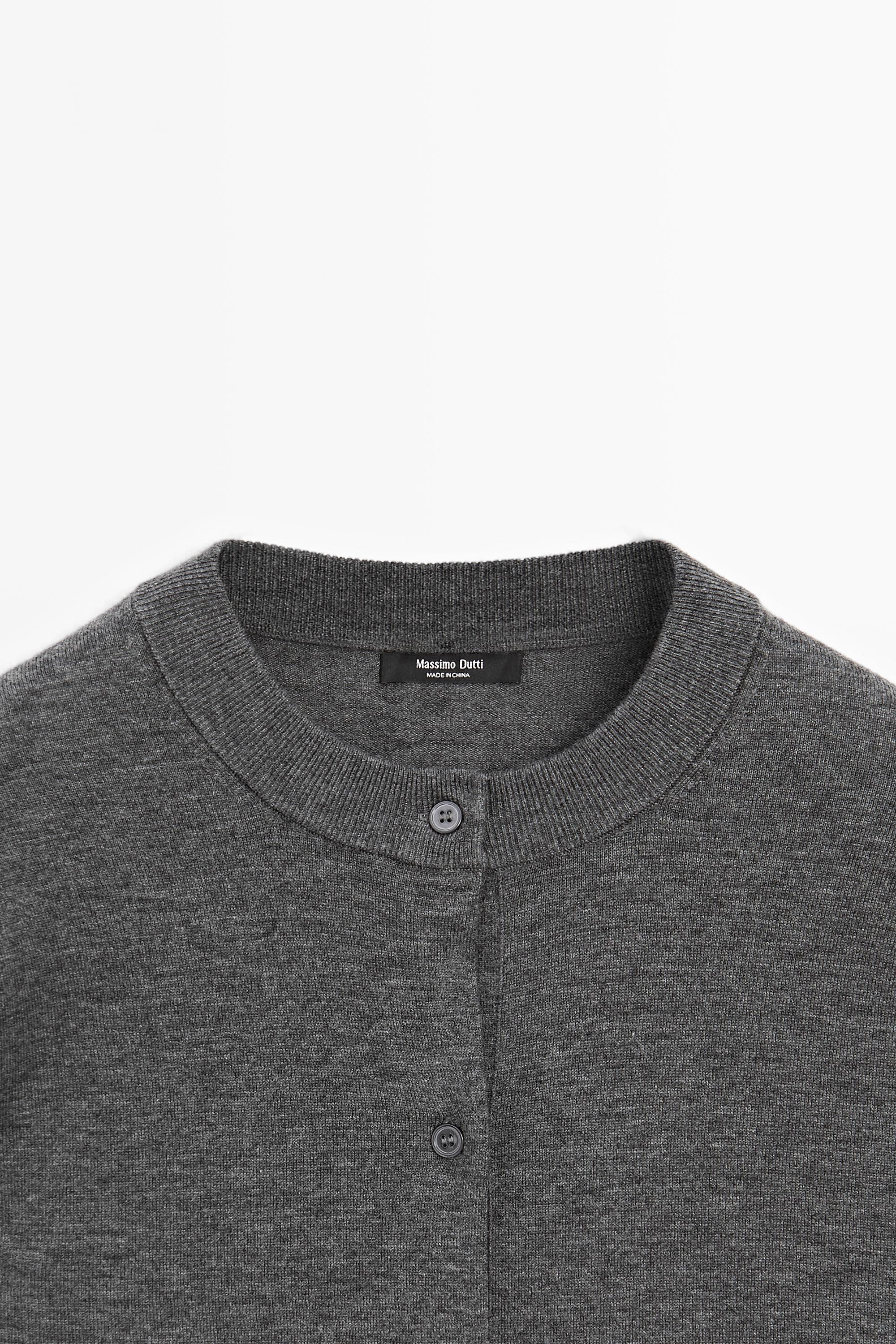 Massimo Dutti Düğmeli uzun triko hırka