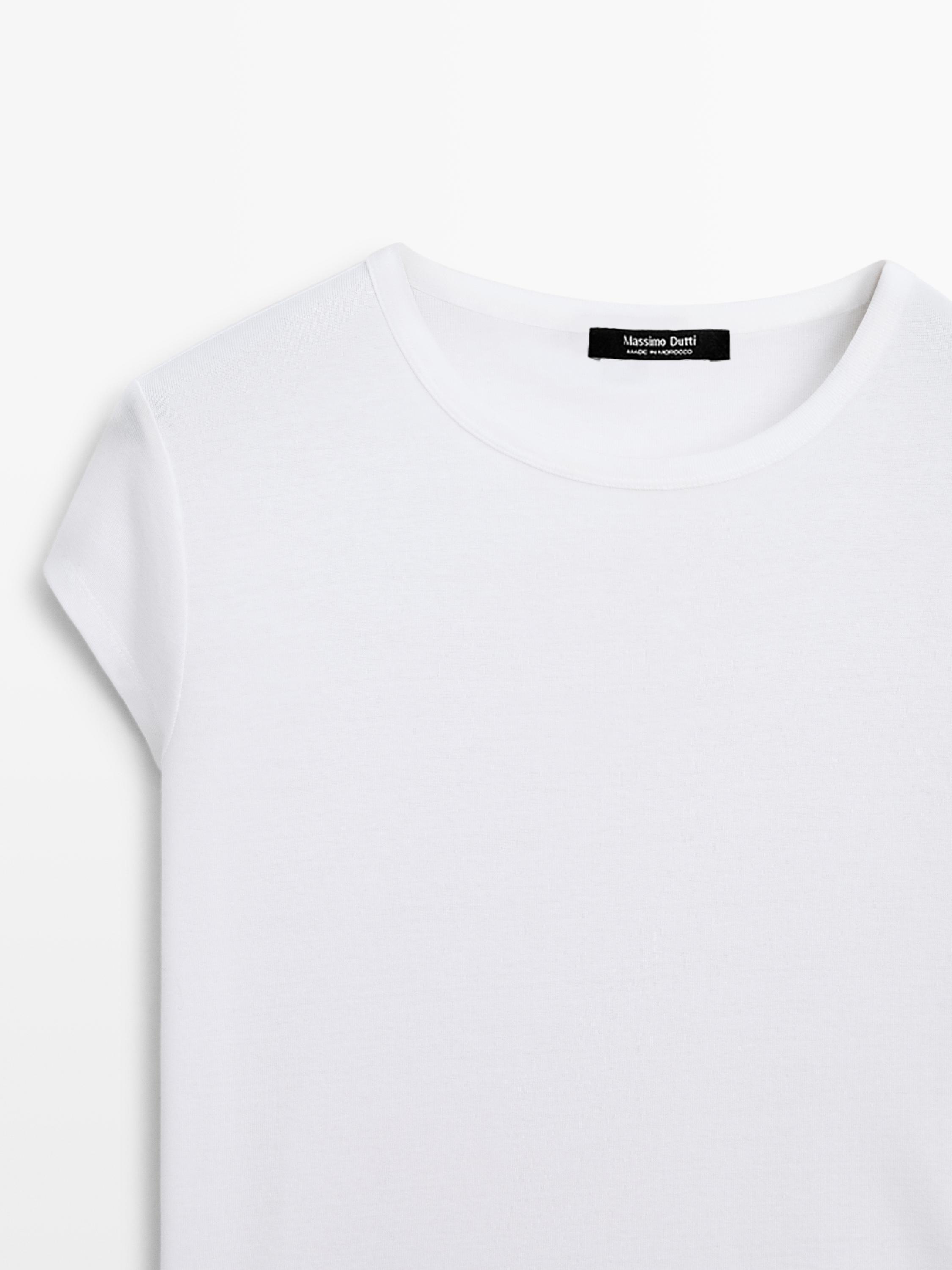 100% mercerised cotton short sleeve T-shirt — WHITE