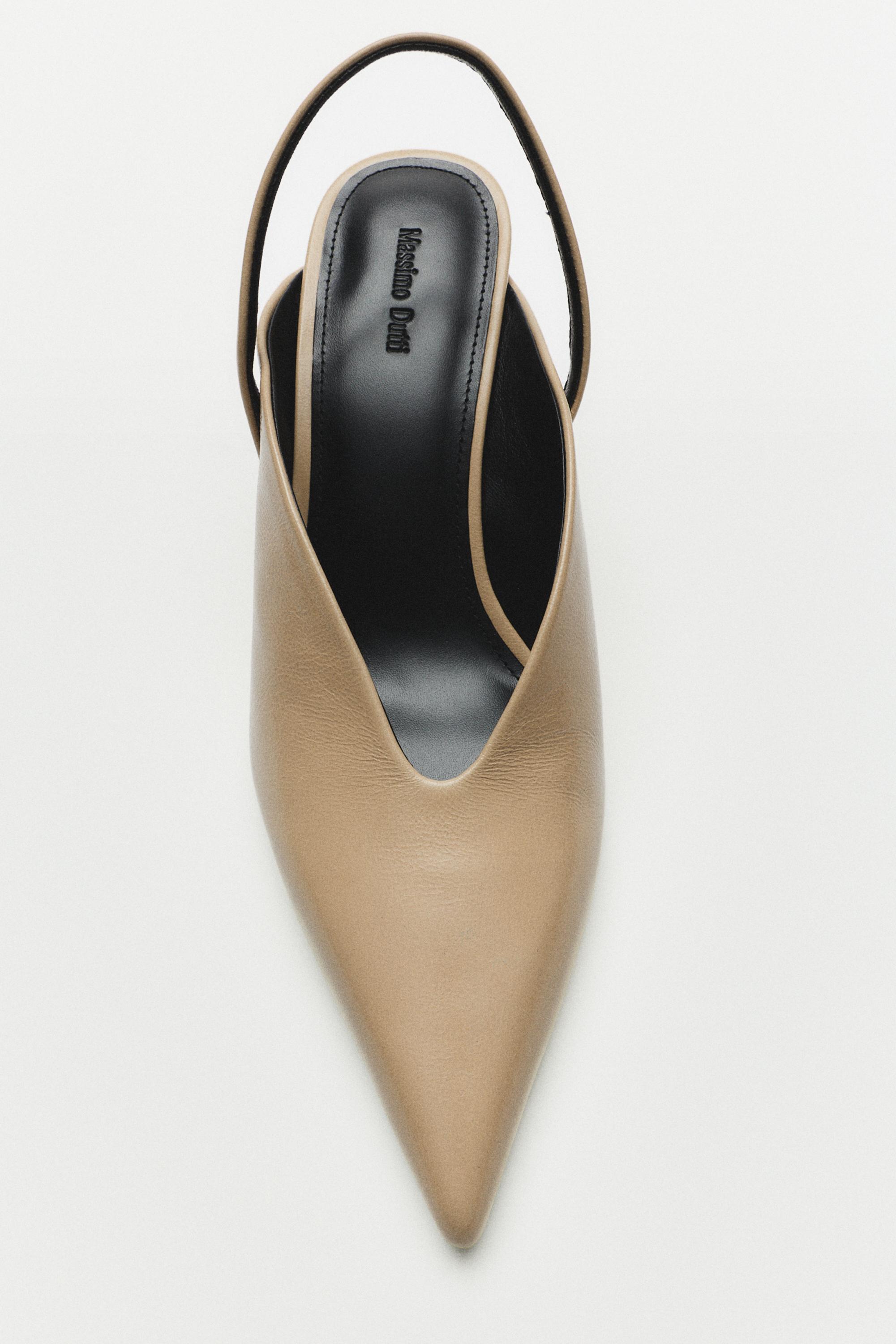 High-heel slingback shoes — CREAM