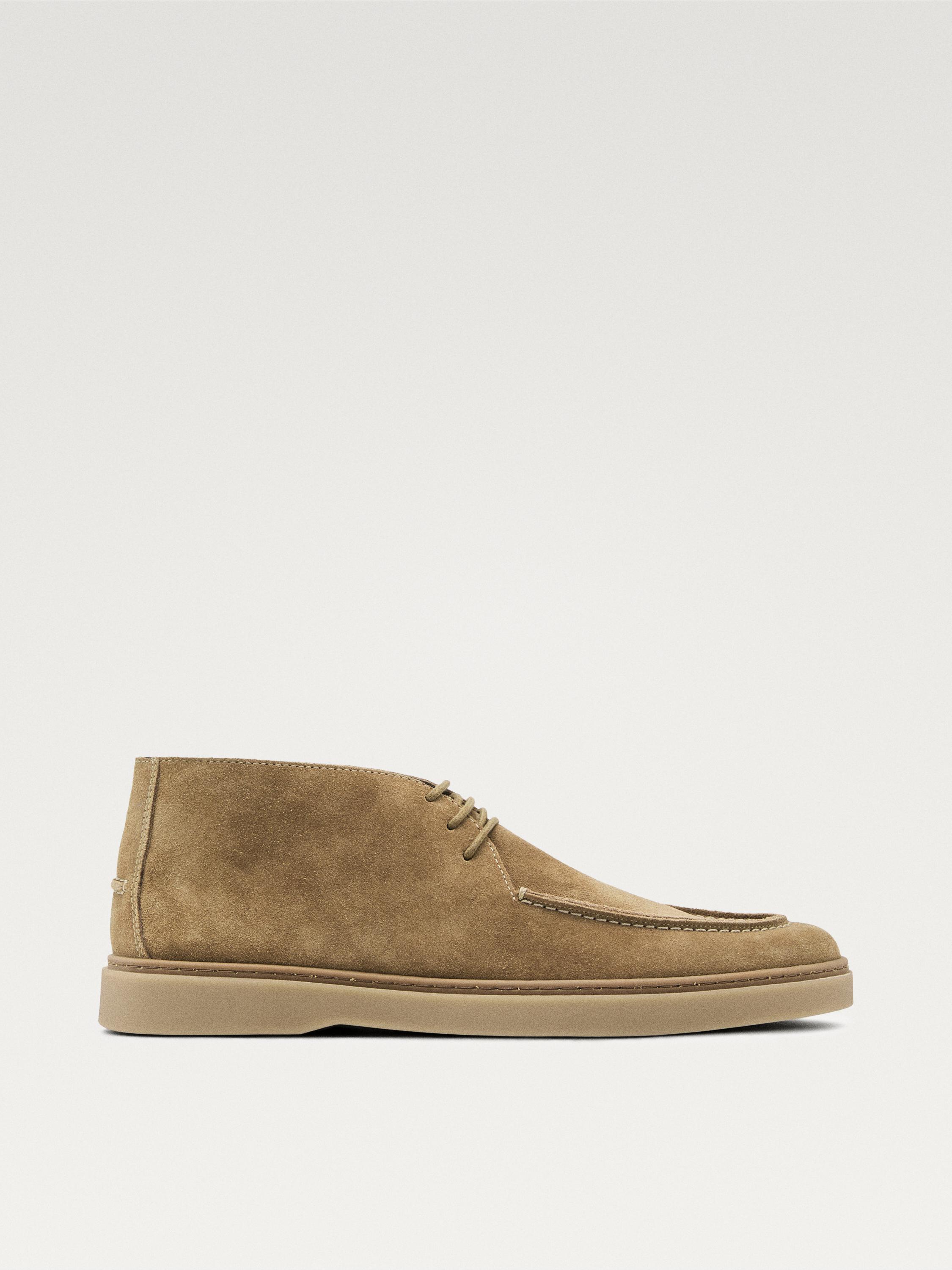 Soft split leather boot-style shoes