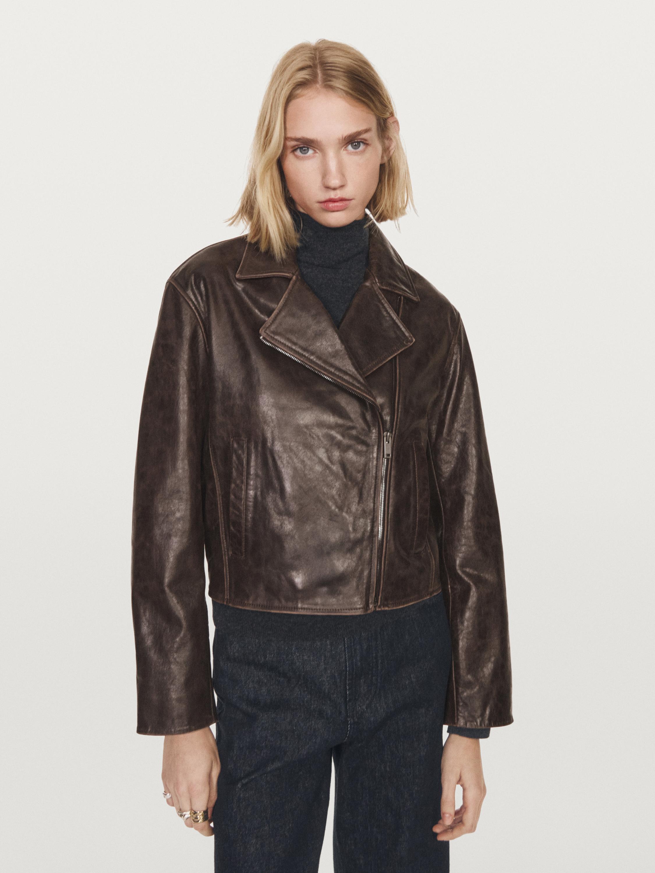 Nappa leather biker jacket