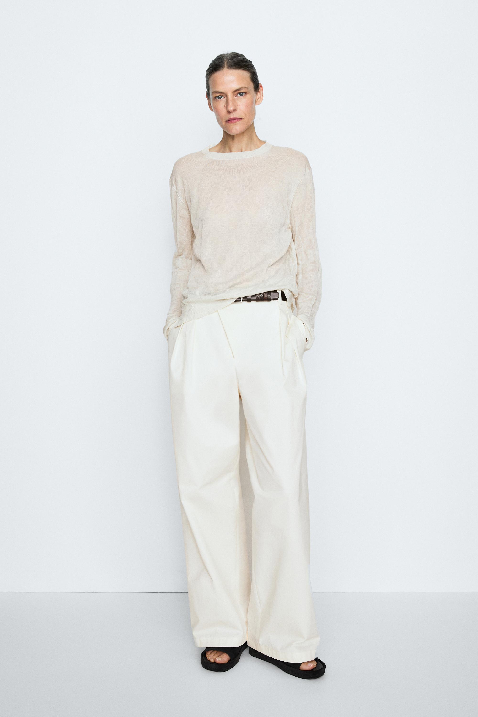Long sleeve fine knit sweater - STUDIO — OLD SILVER