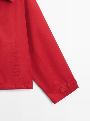 Lightweight cotton jacket with button details — BRIGHT RED 7