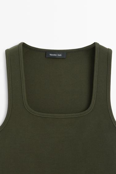 Square Neck Top — DARK KHAKI 9