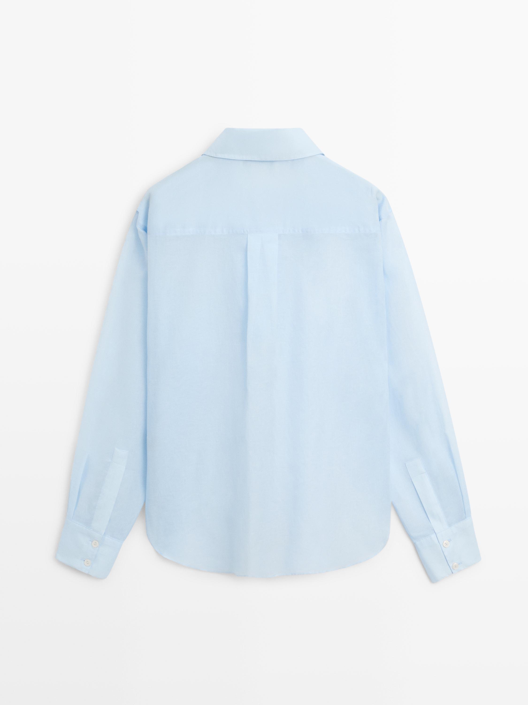 Flowing 100% cotton shirt with collar detail