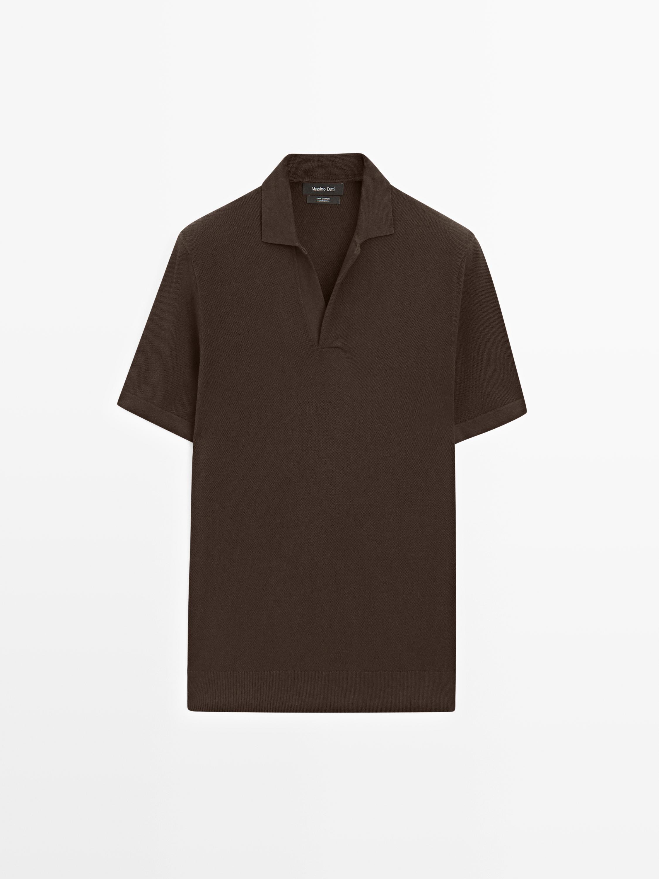 Polo en maille à col en V