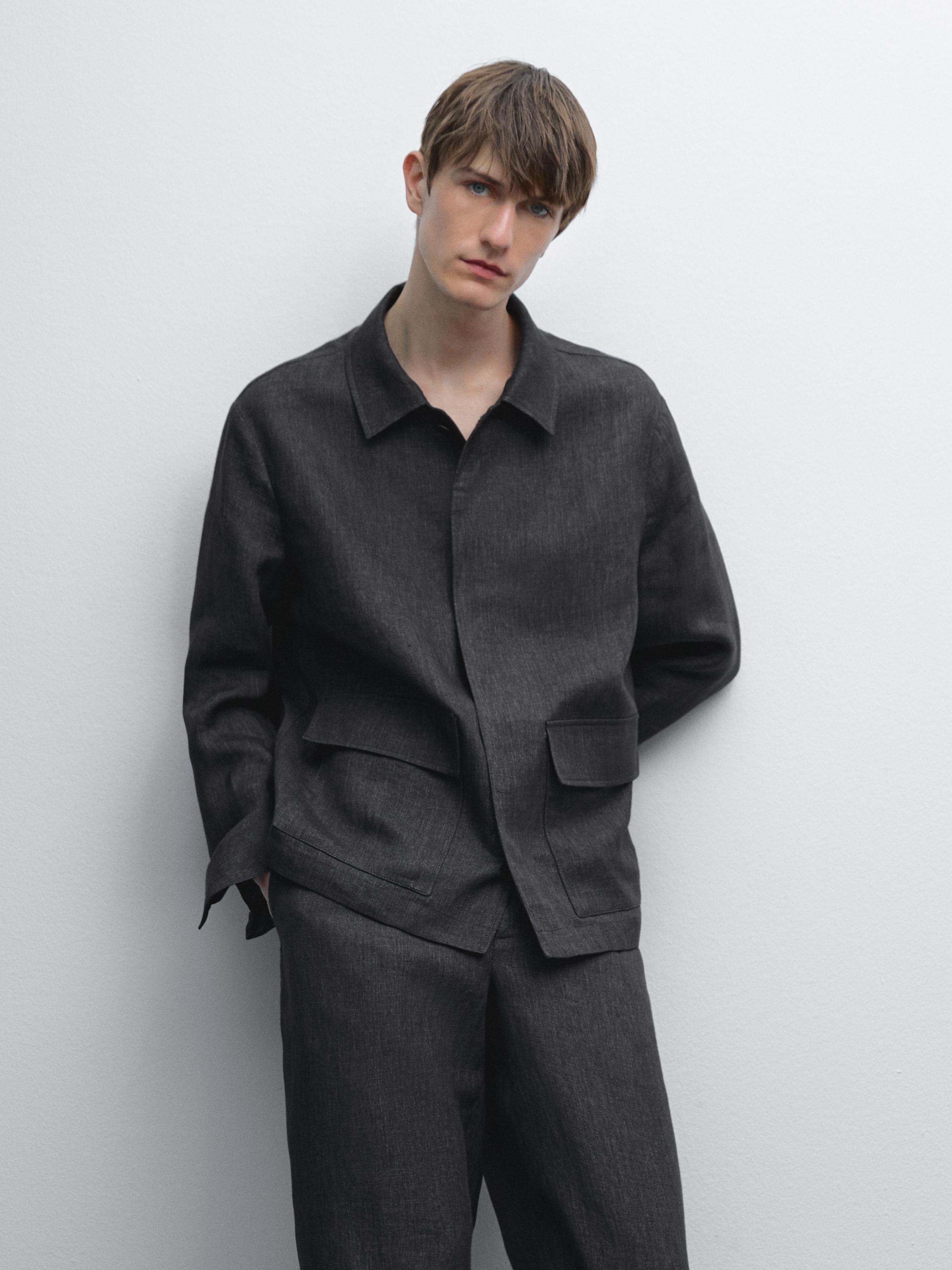 100% linen overshirt