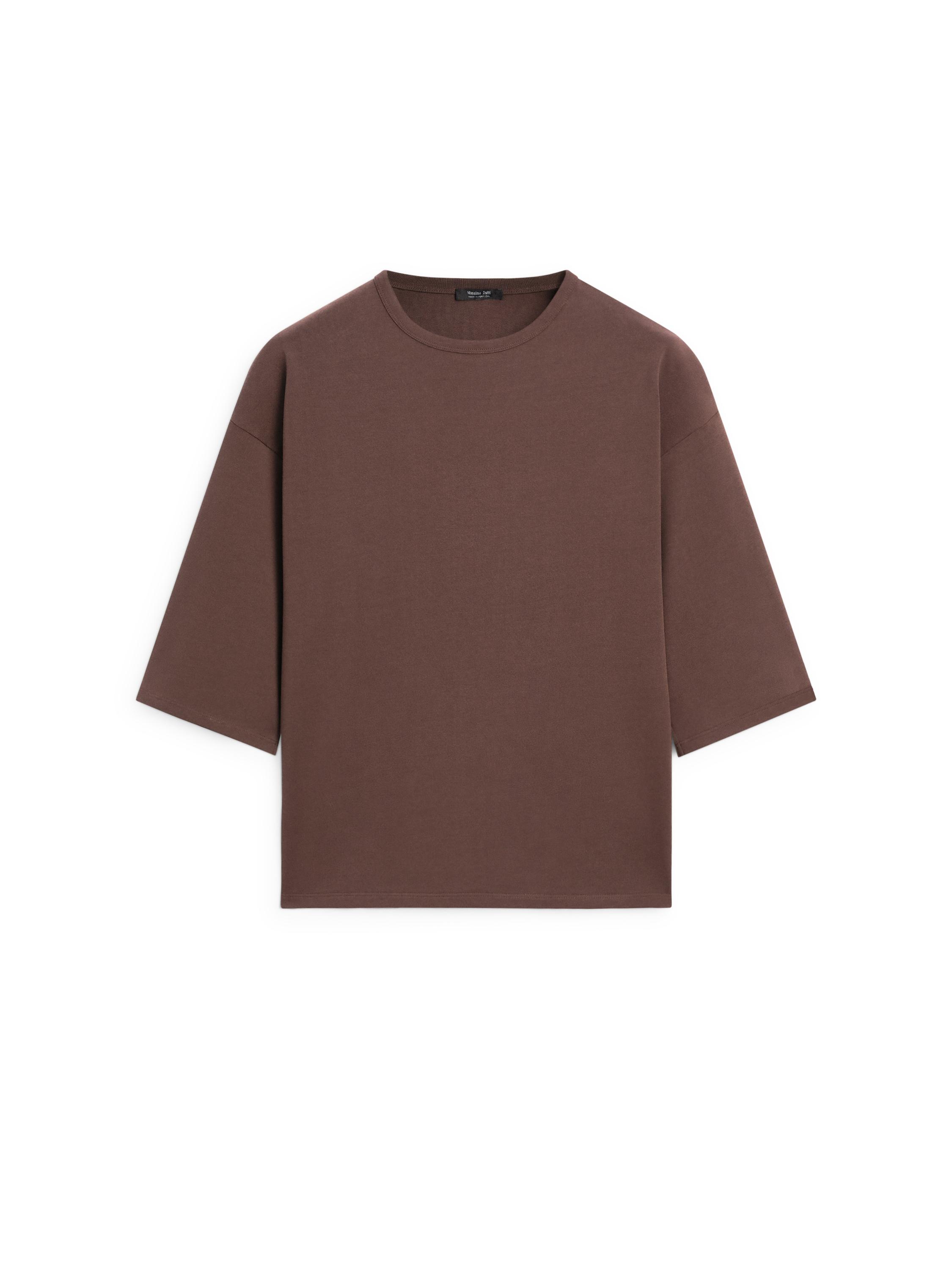 ◆Massimo Dutti◆ Heavy weight oversized t-shirt Heavy weight cotton T-shirt with seam detail · Burgundy