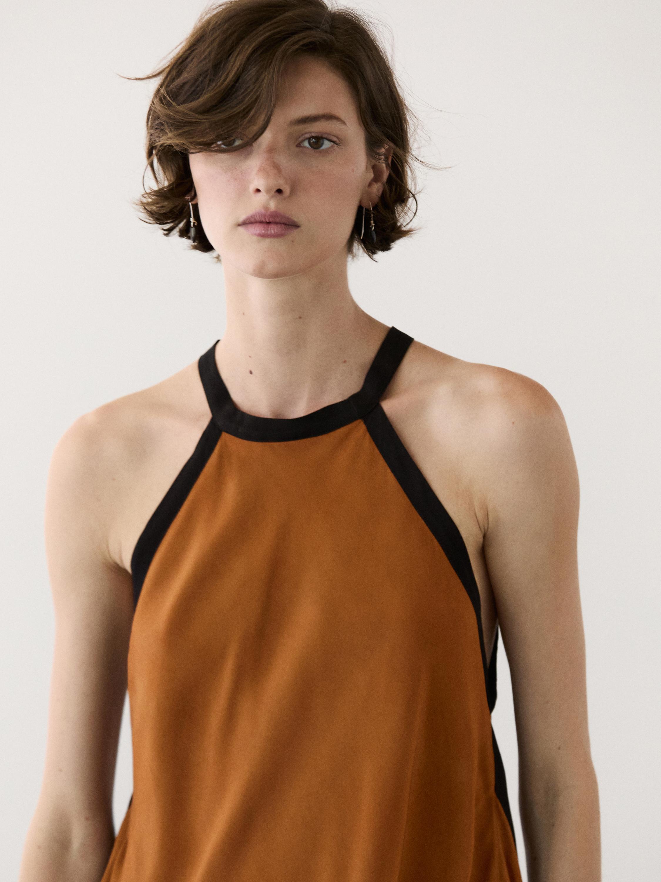 Midi dress with contrast layers — Washed