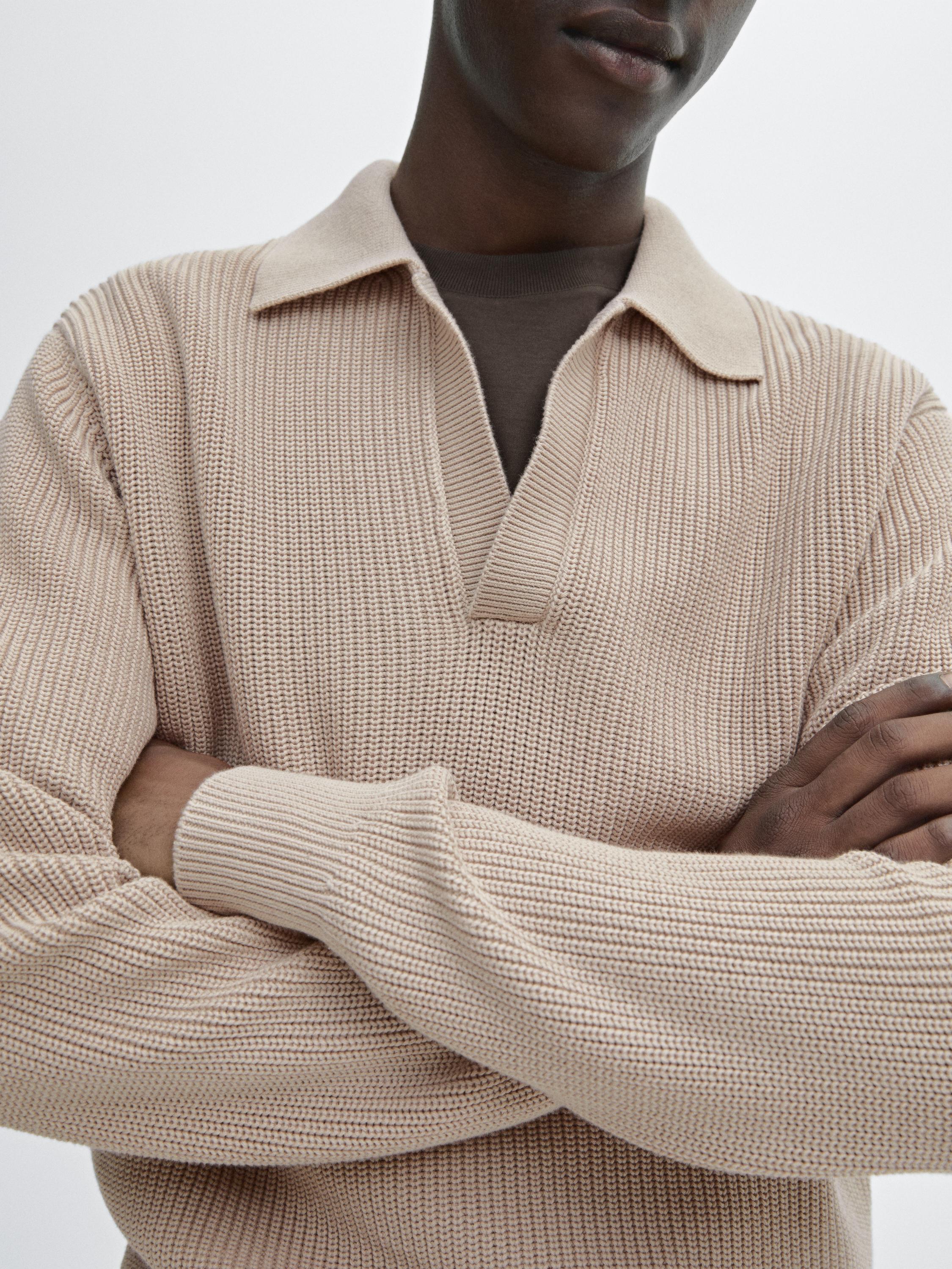100% cotton ribbed knit sweater