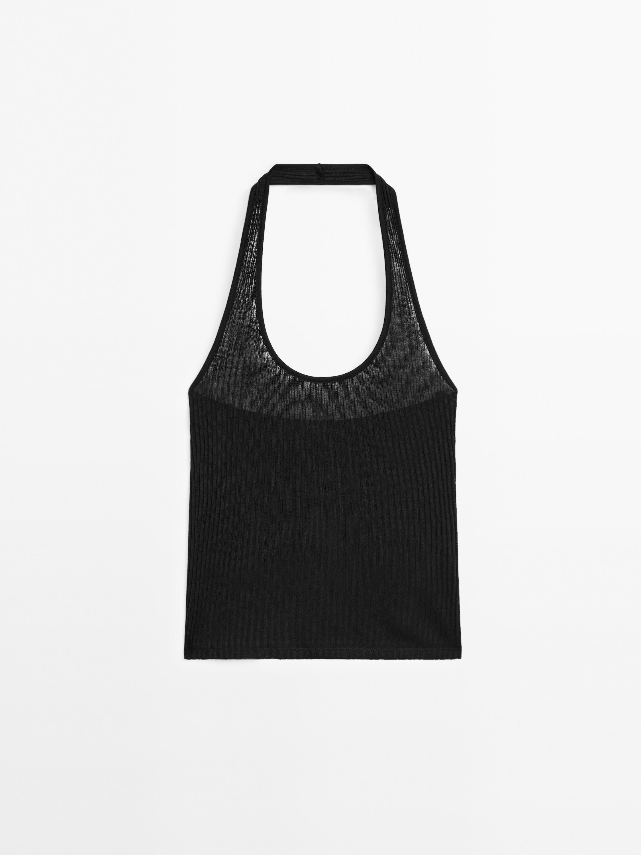 Ribbed halter top