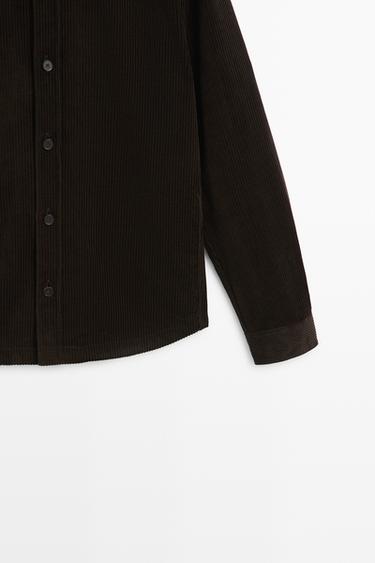 100% cotton corduroy overshirt — BROWN 7