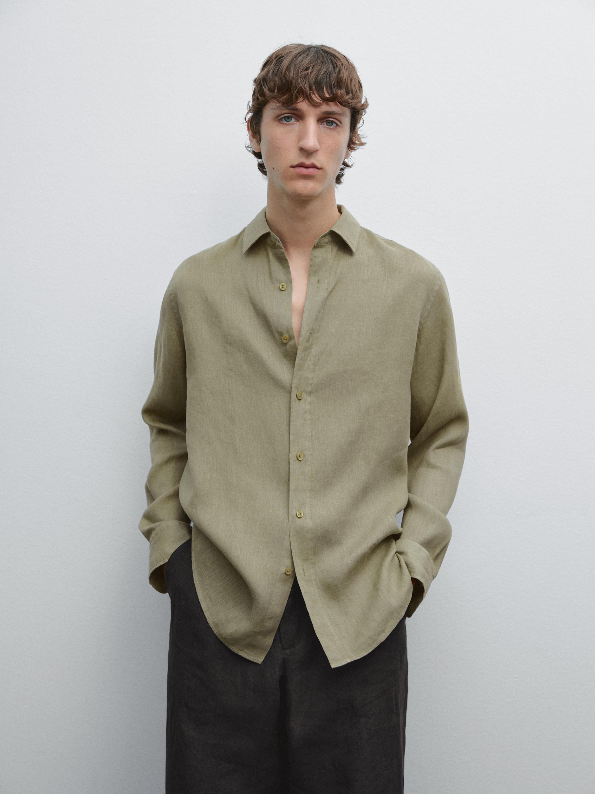 100% linen regular fit shirt