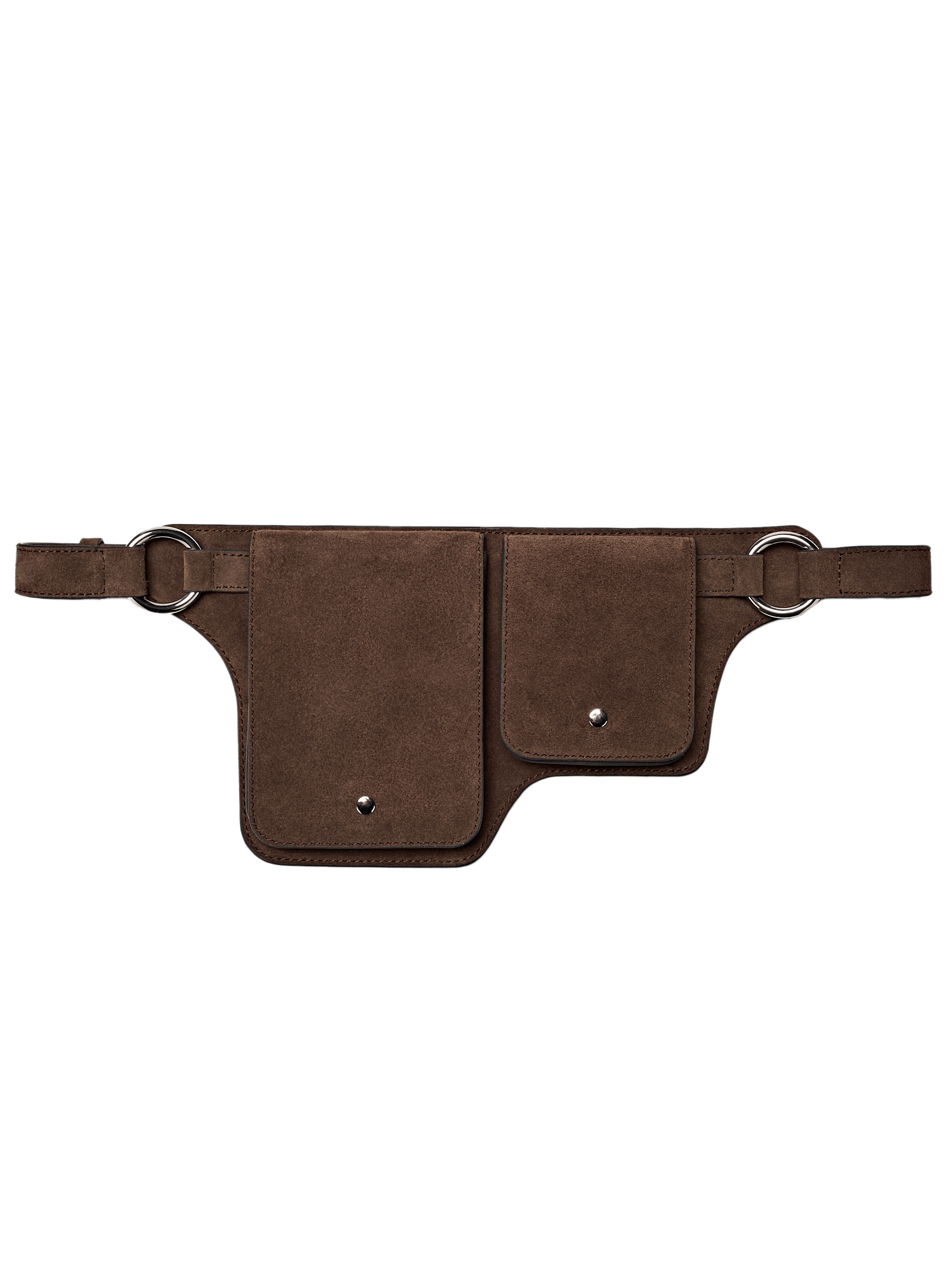 Split leather double compartment belt bag — MINK