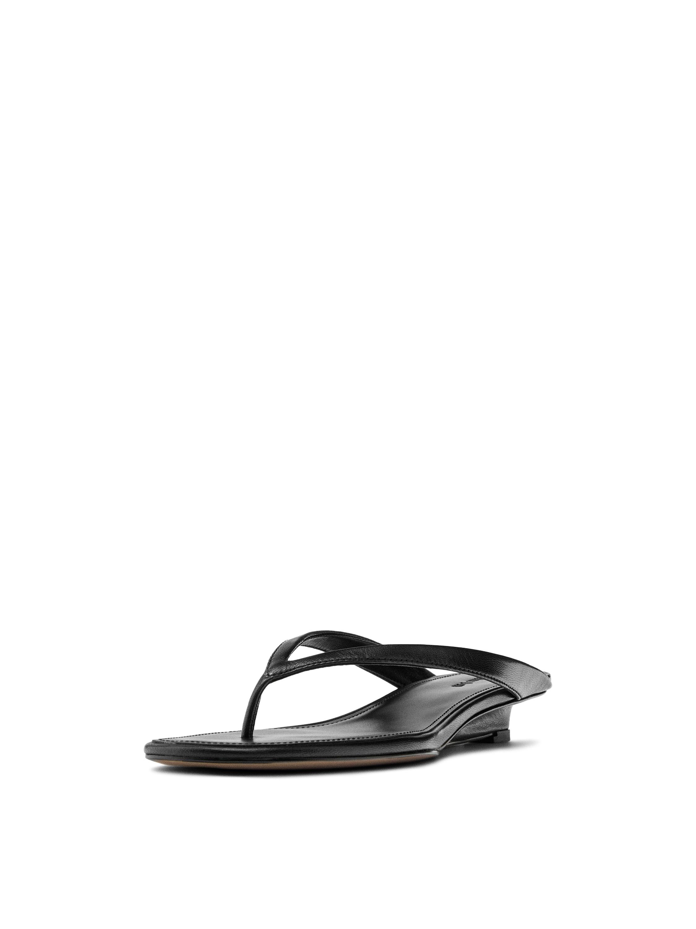 Mid-heel toe sandal — BLACK