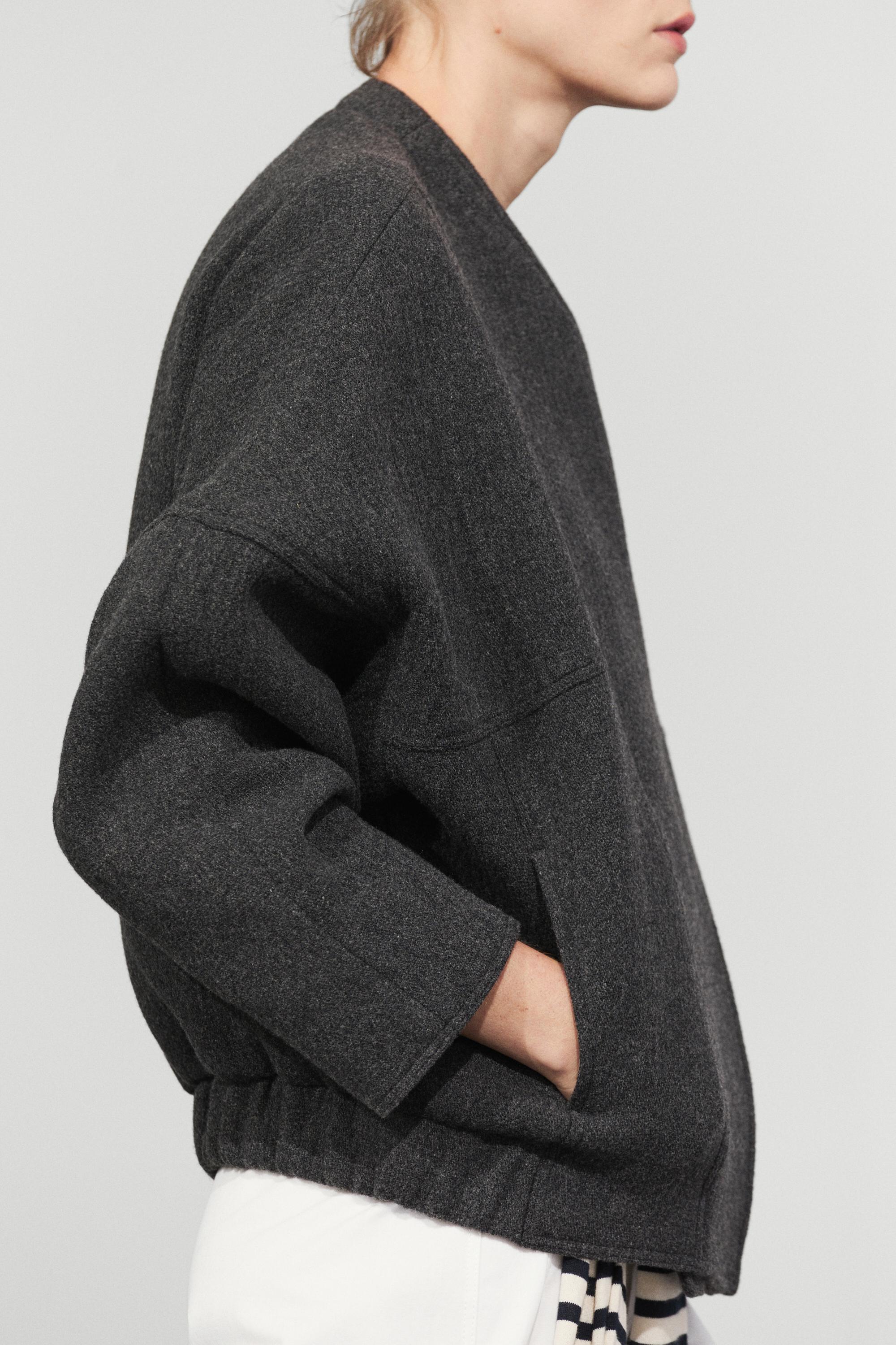 Wool blend bomber jacket — GREY