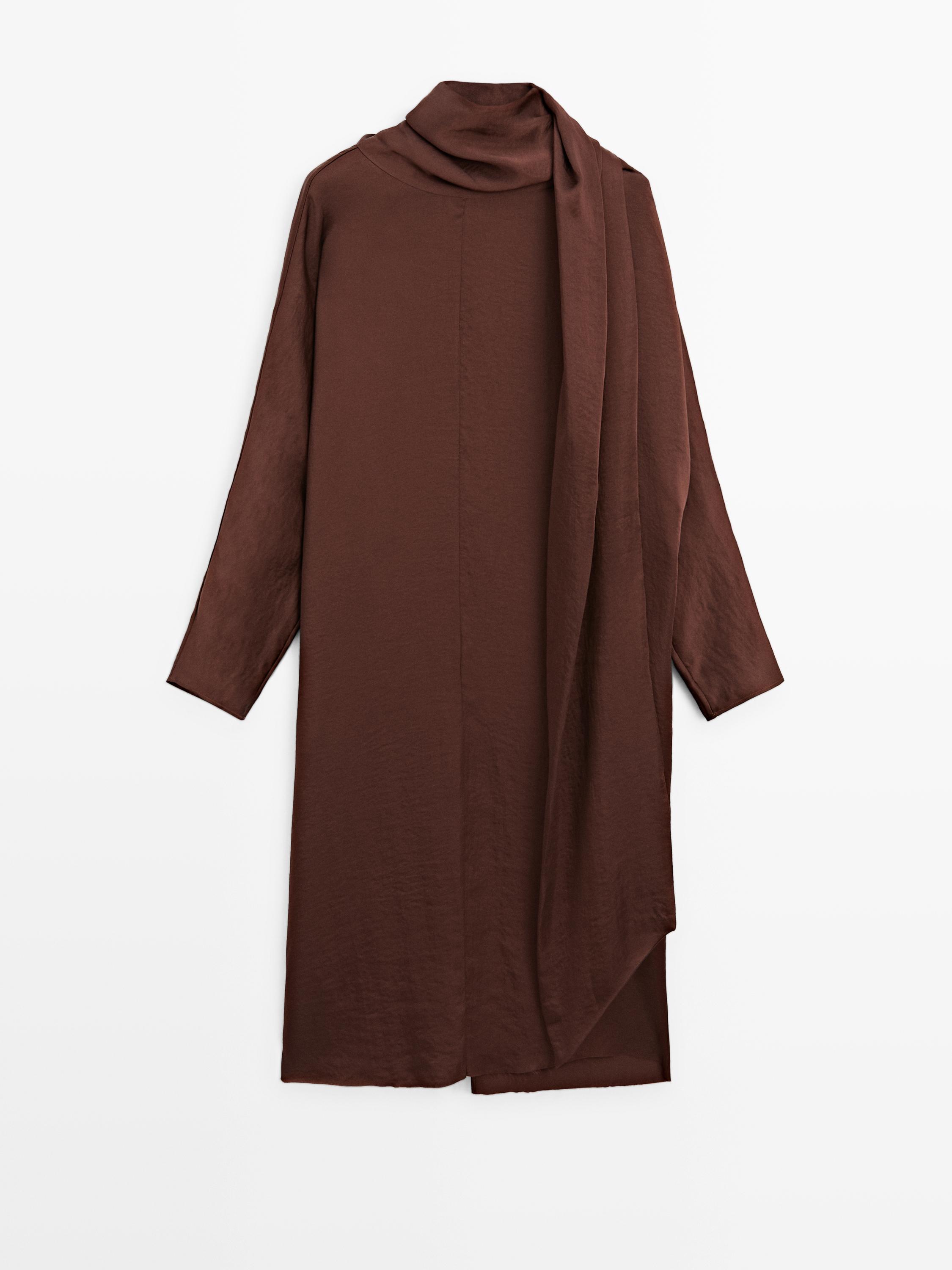 Flowing midi dress with long sleeves - STUDIO