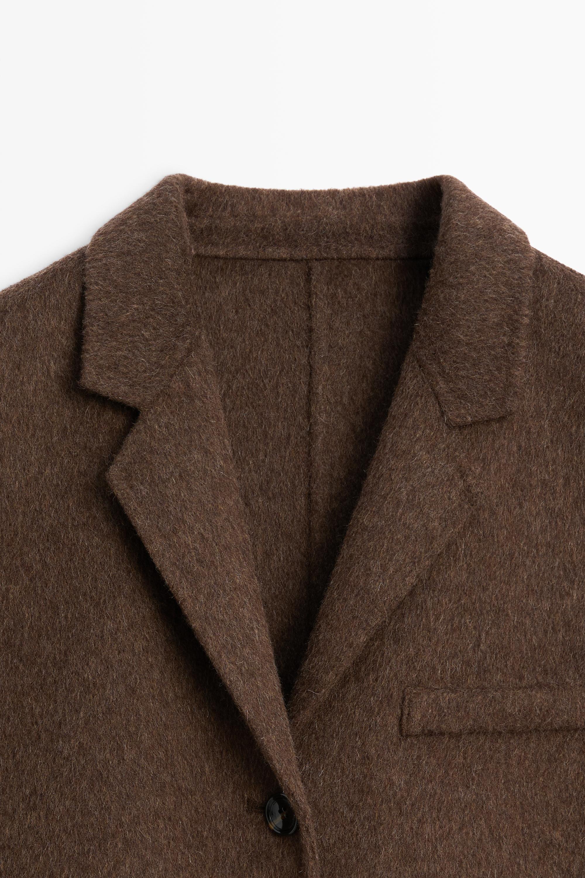Wool blend blazer — BROWN