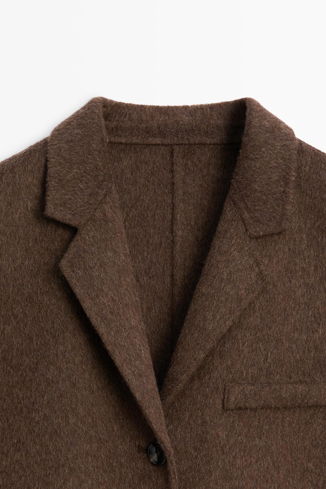 Wool blend blazer — BROWN