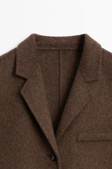 Wool blend blazer — BROWN 4