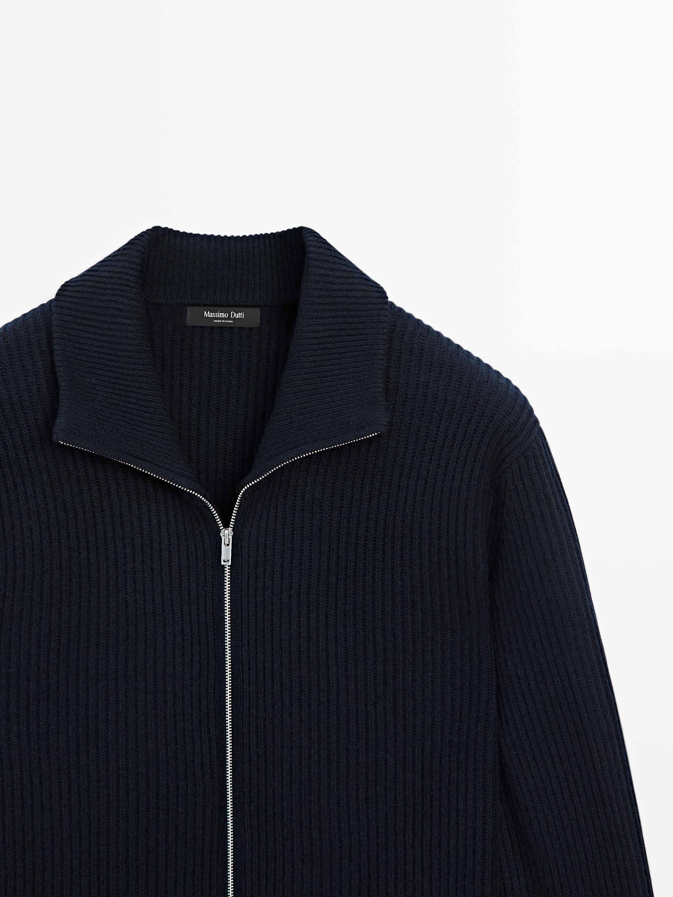 Wool blend knit cardigan