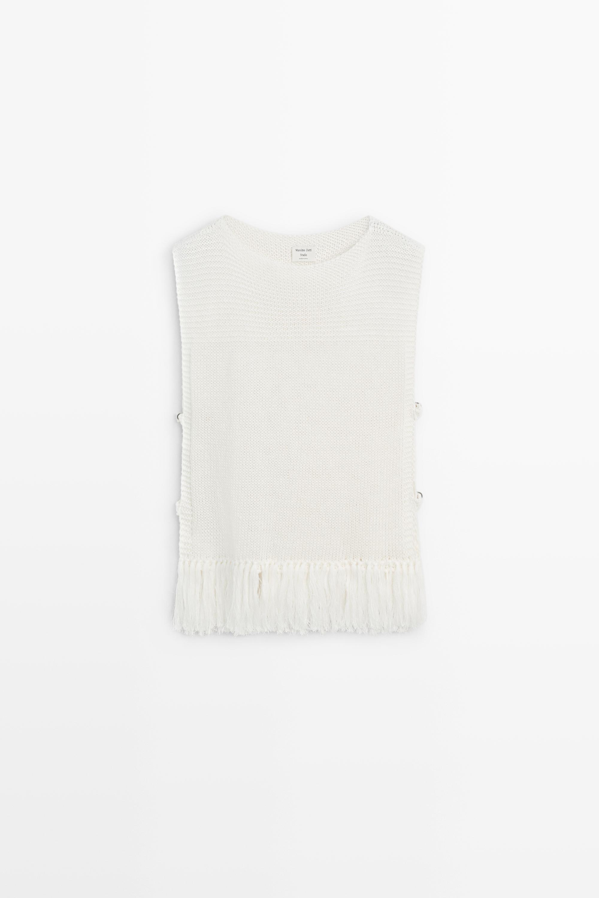 Stricktop mit Fransen-Detail – STUDIO