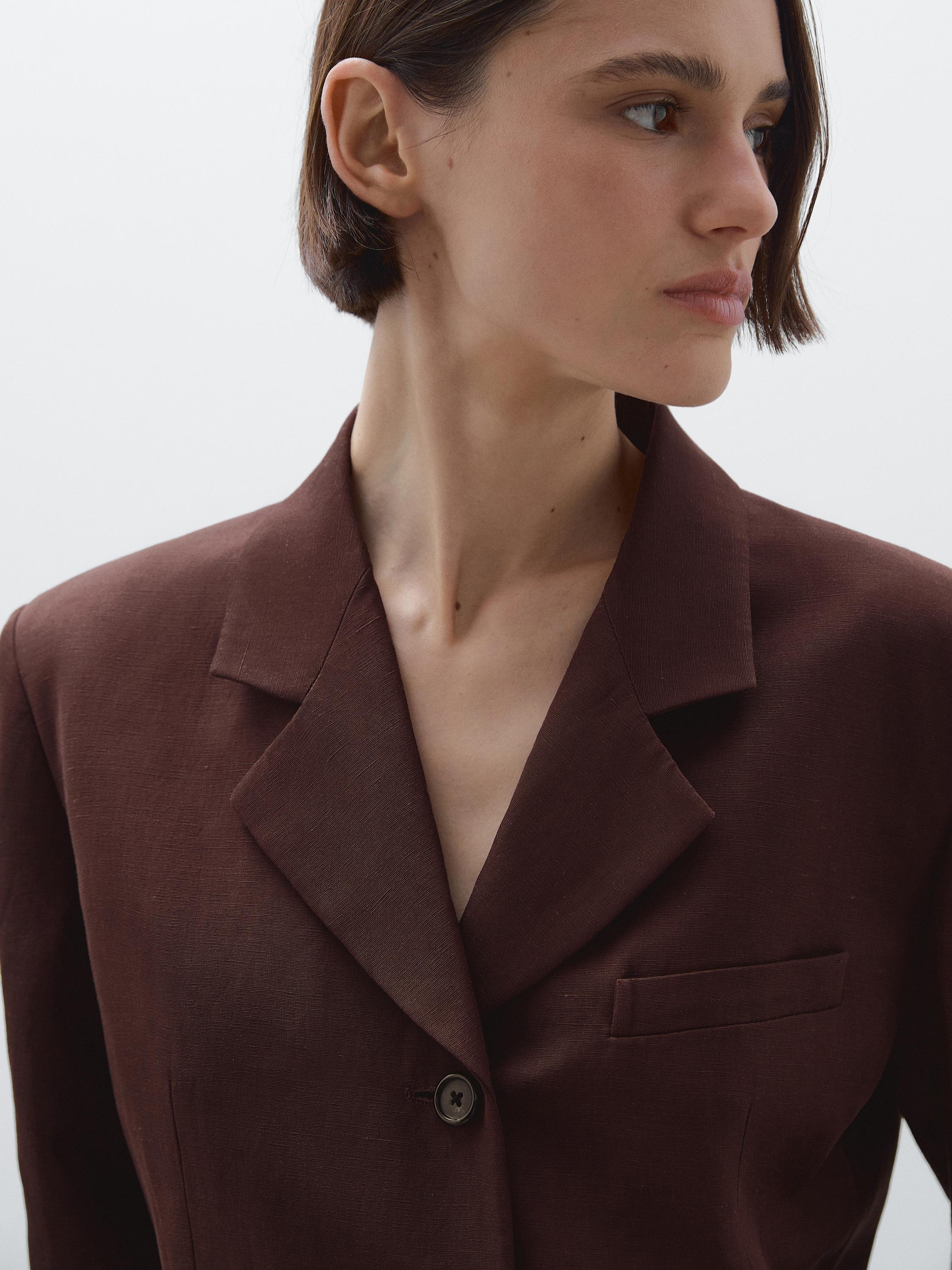 Flowing linen blend blazer