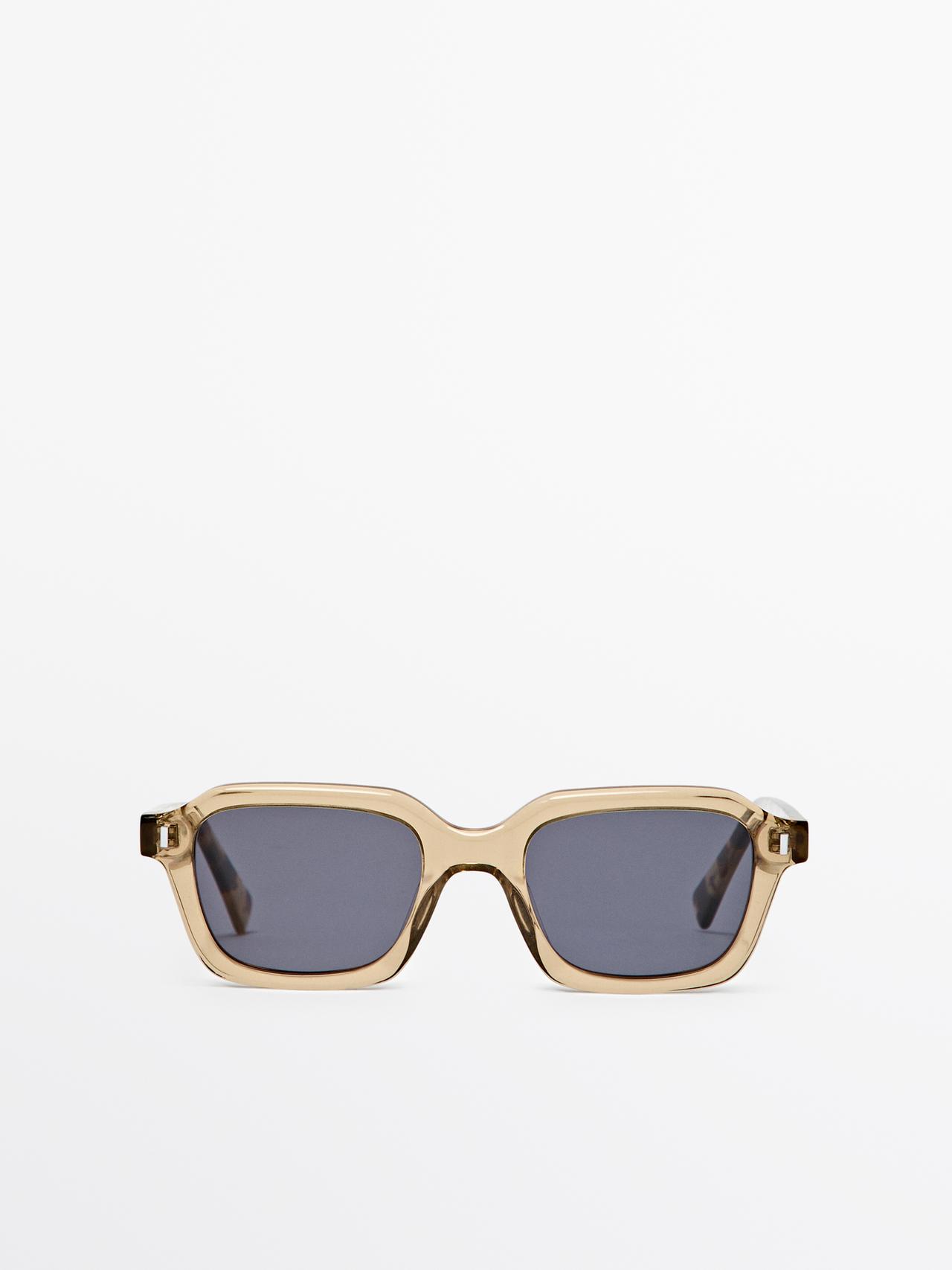 Massimo Dutti - Herre - Rektangulære Solbriller - Gul - 01