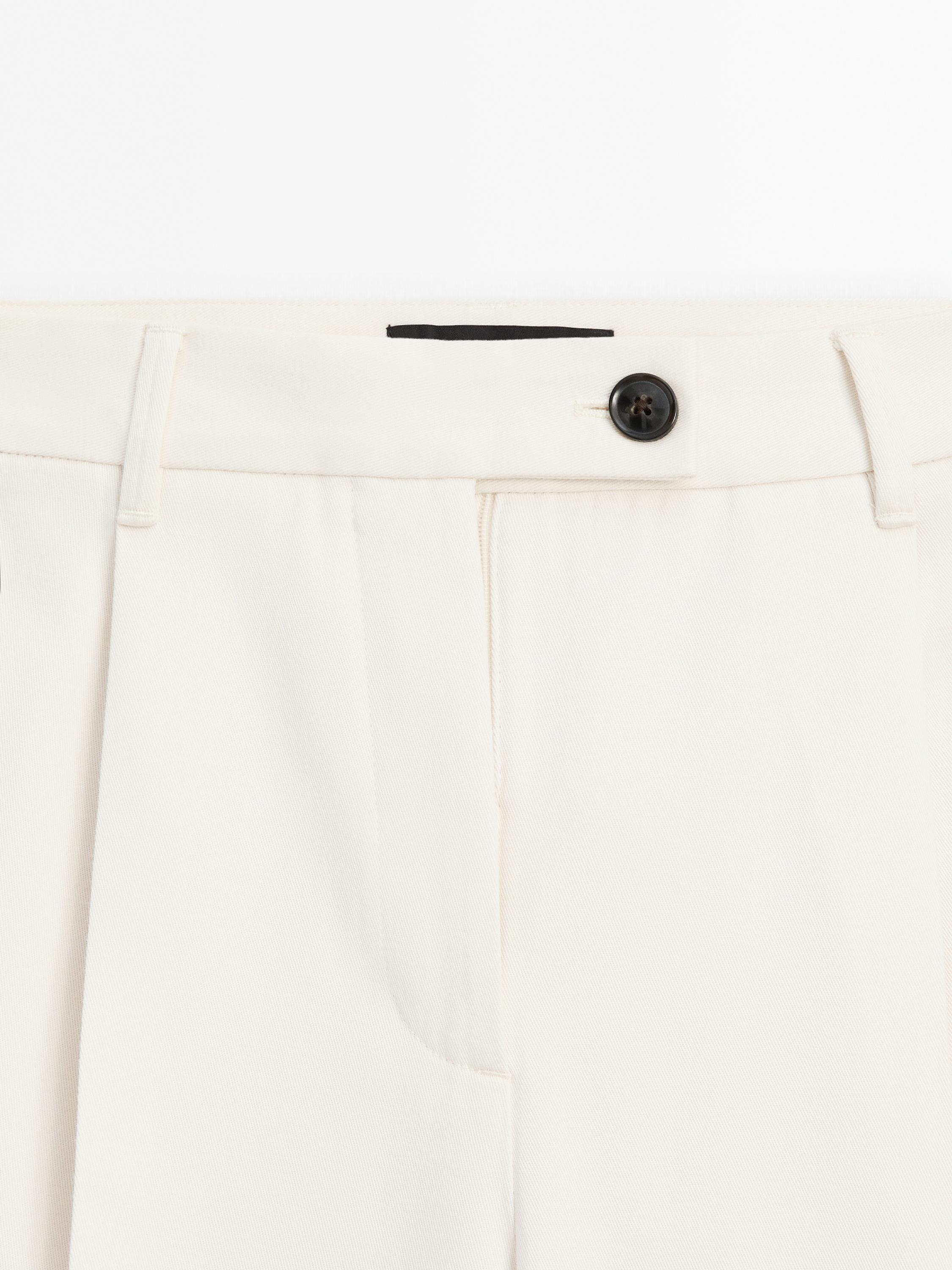 Pantalón wide leg pliegues con algodón