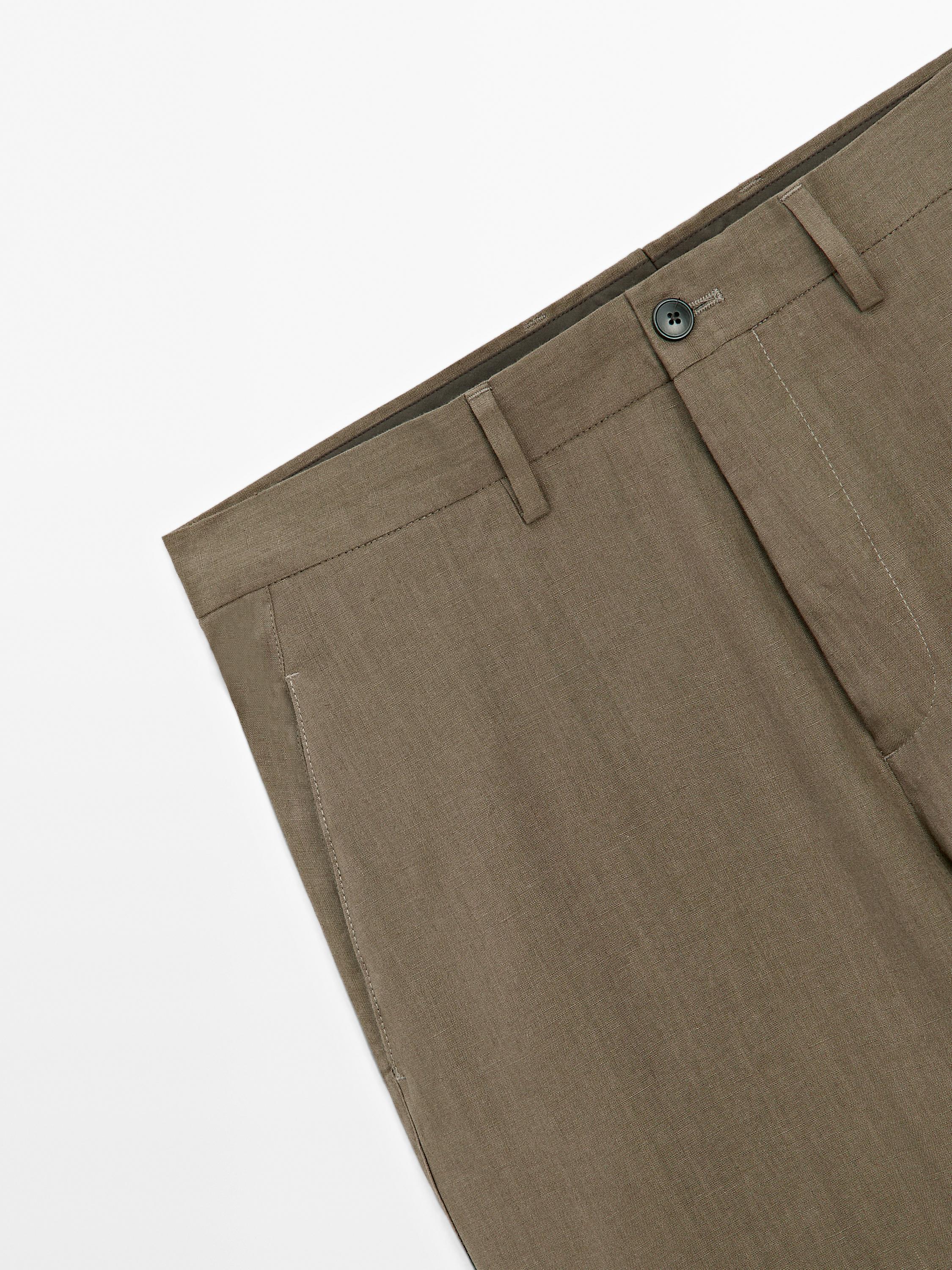 100% linen suit trousers