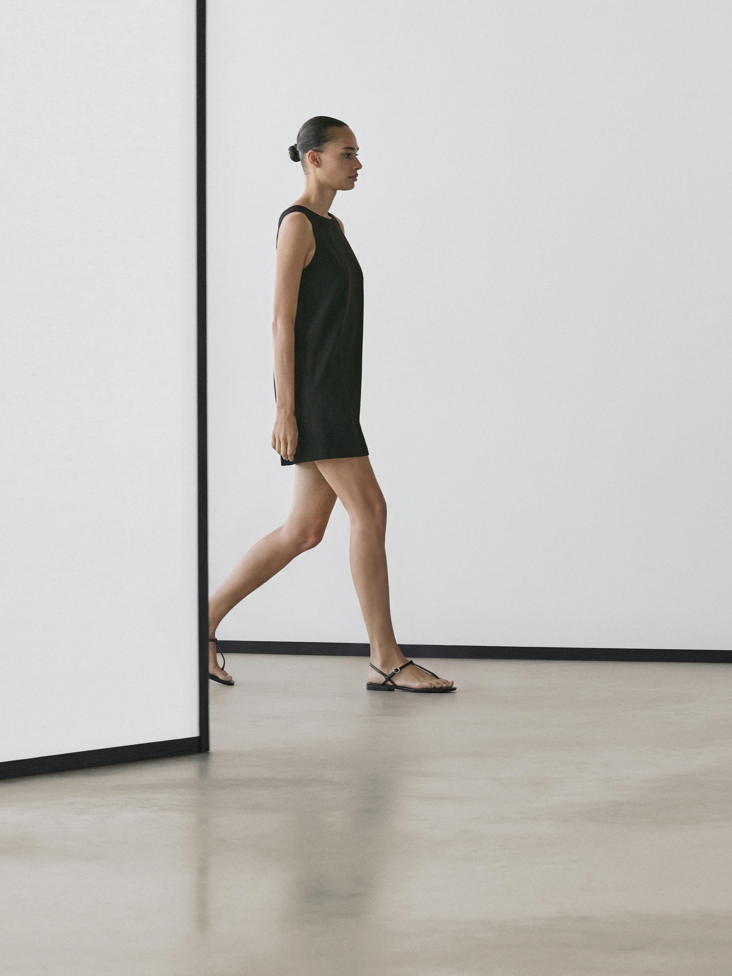 Wool blend mini dress — BLACK