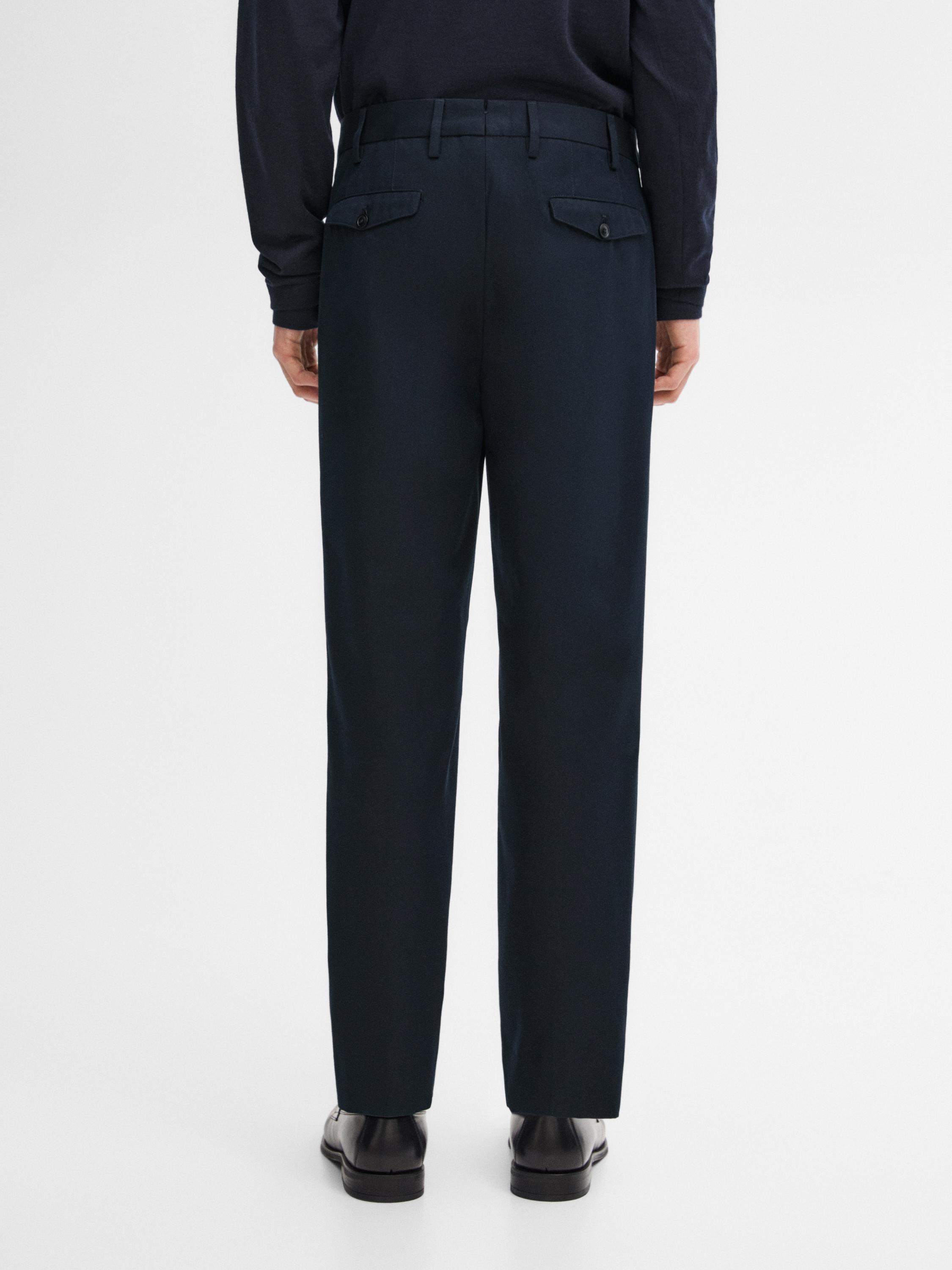 Cotton blend darted trousers