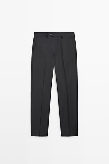 100% wool suit pants — CHARCOAL 2
