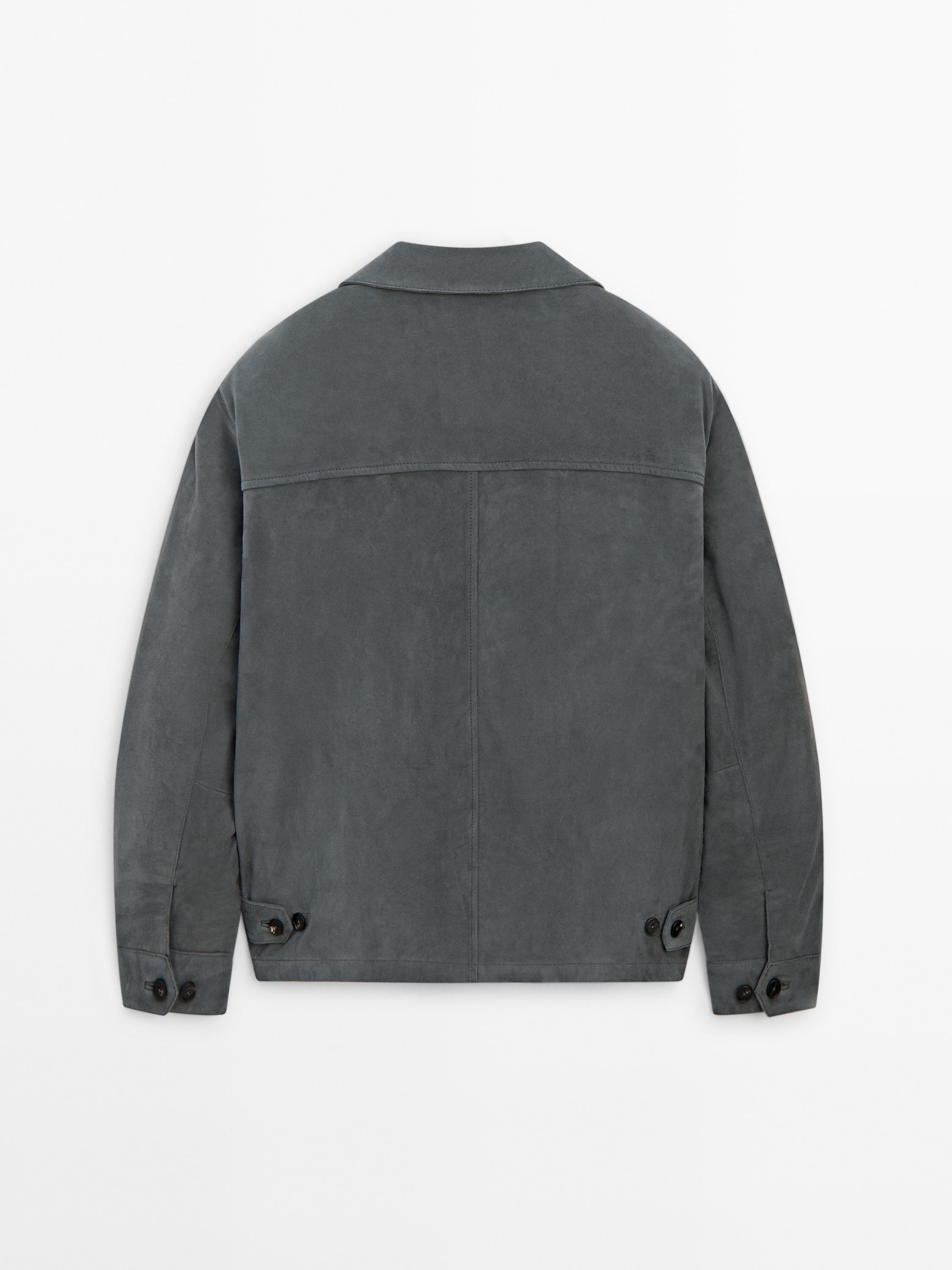 Short suede leather jacket
