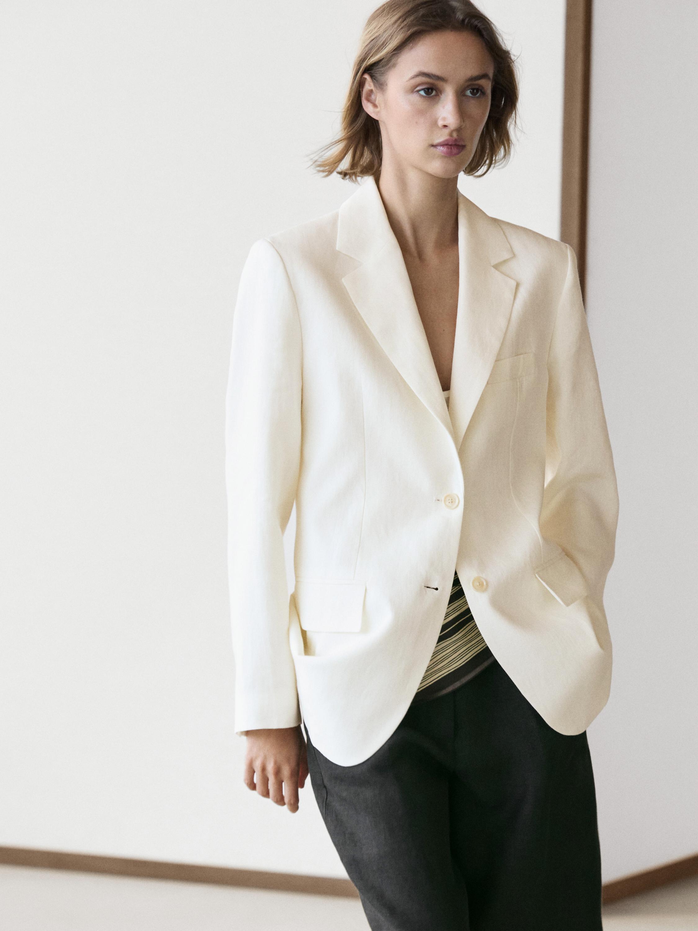 100% linen suit blazer — Off white