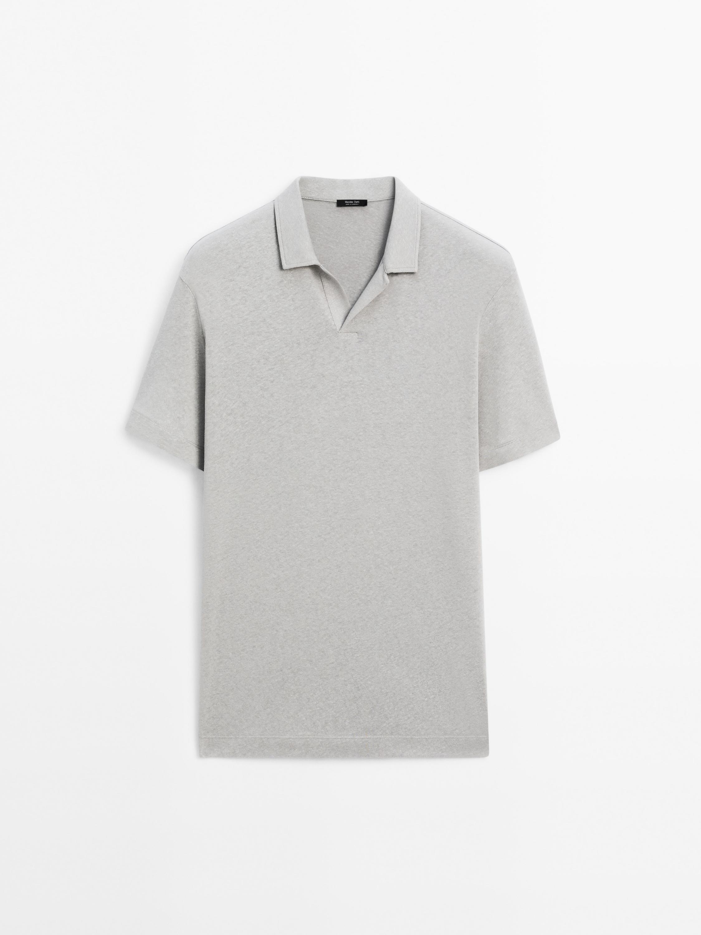 亞麻混紡短袖 polo 衫