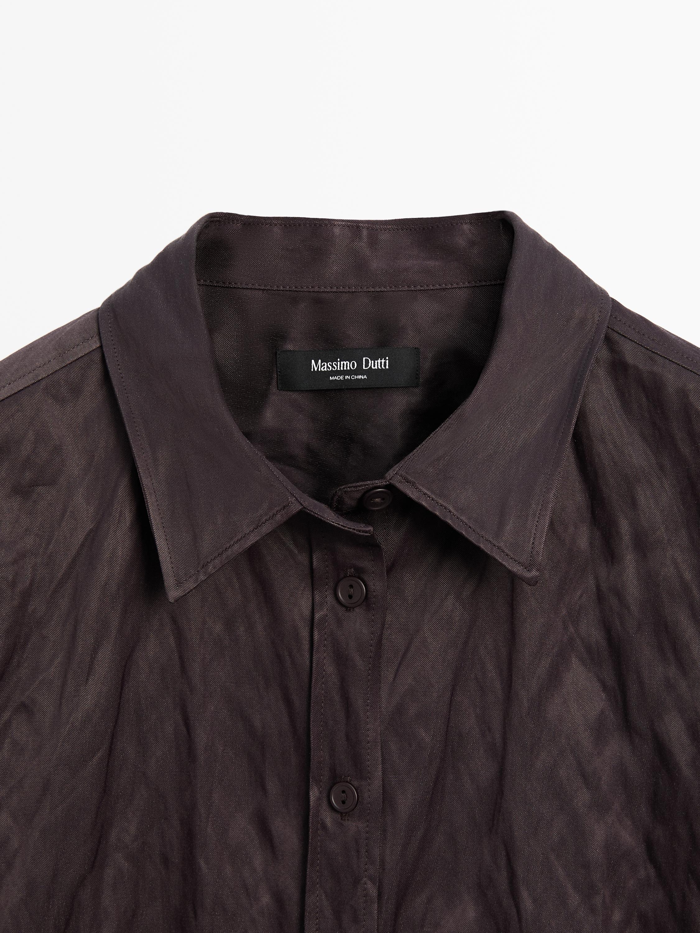 Textured cotton blend shirt
