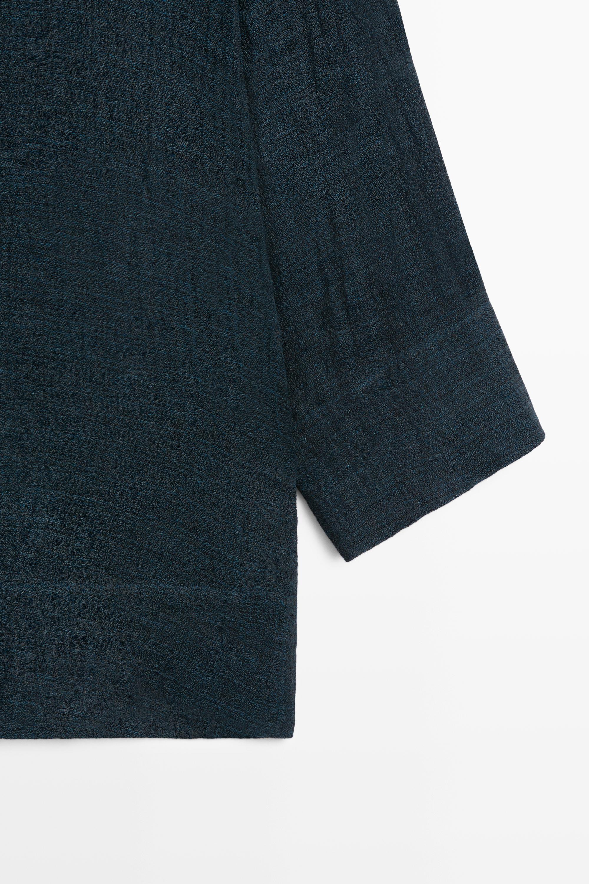 100% linen flowy mini dress — BLUE