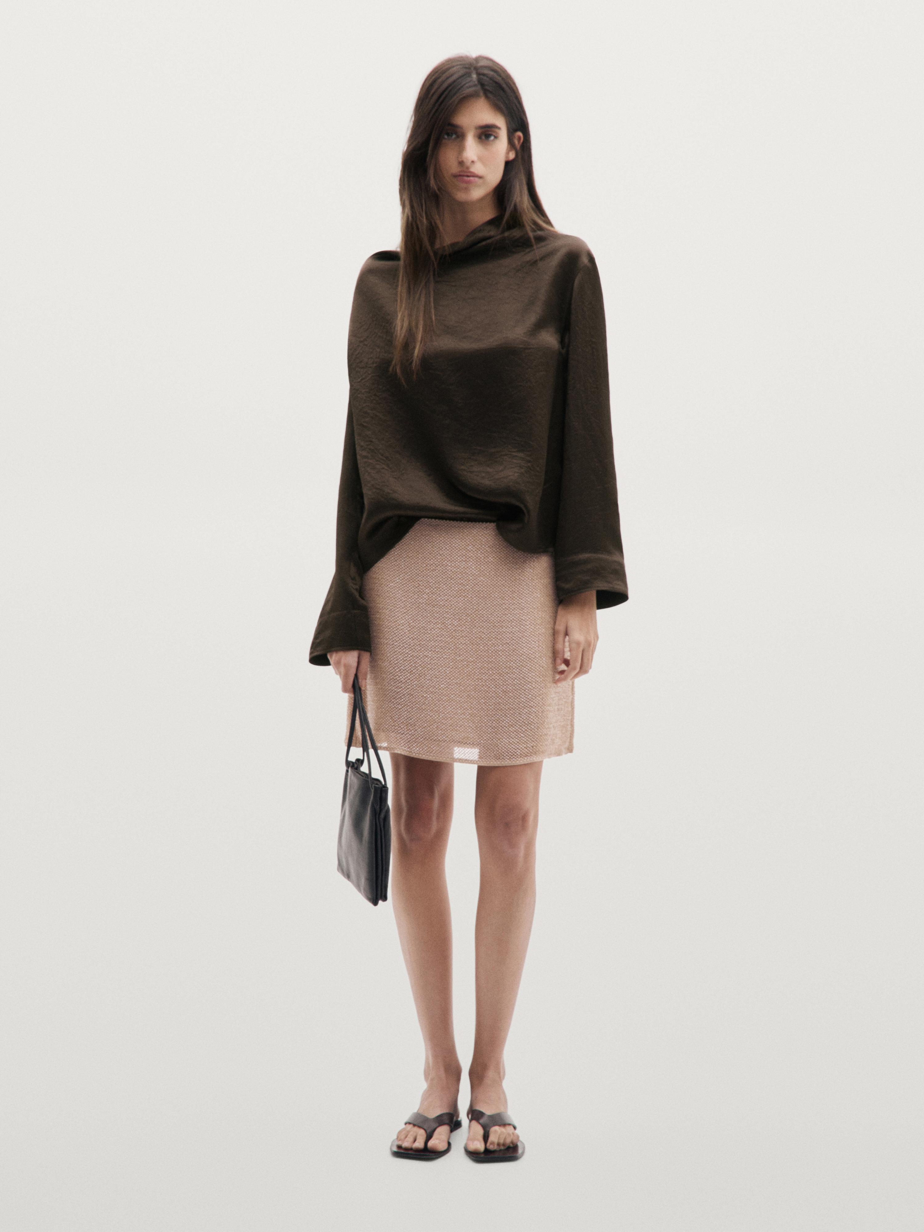 Mini skirt with rhinestone detail