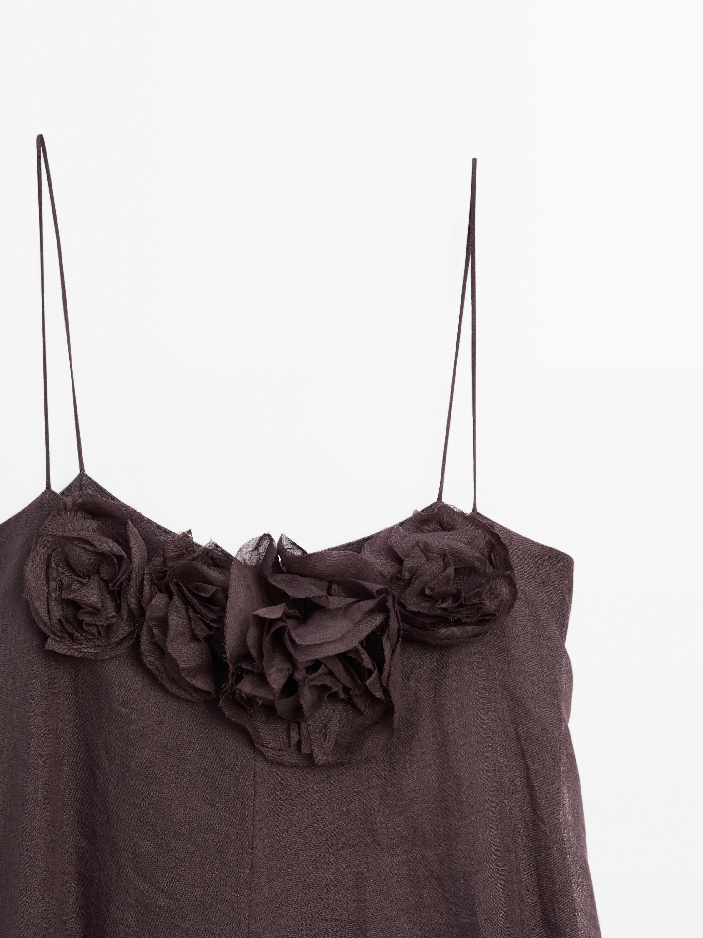 Long ramie floral dress - STUDIO