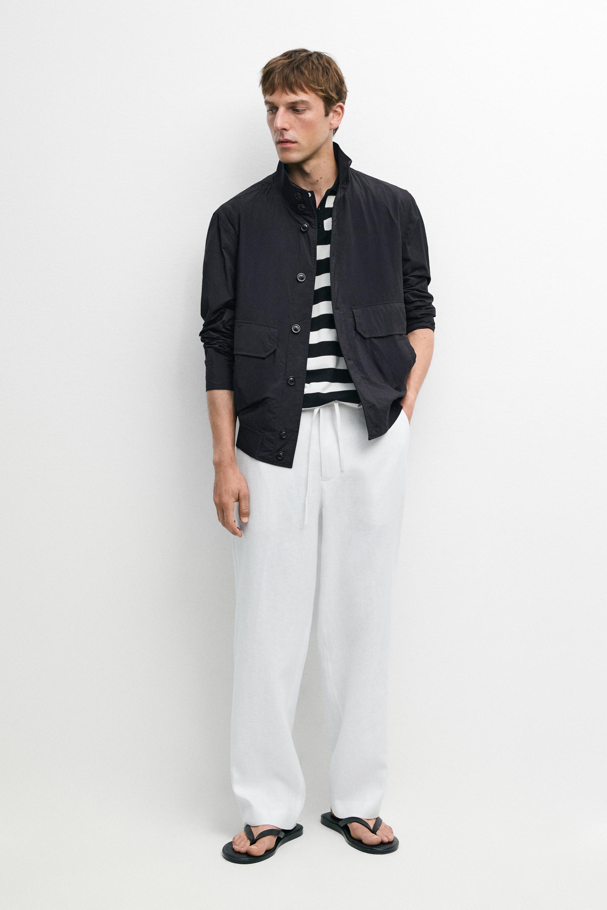 Bomber jacket with pocket details — DARK NAVY