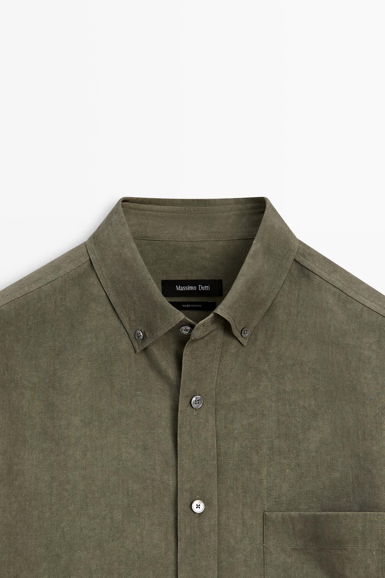 Regular fit shirt with pocket detail — DARK GREEN